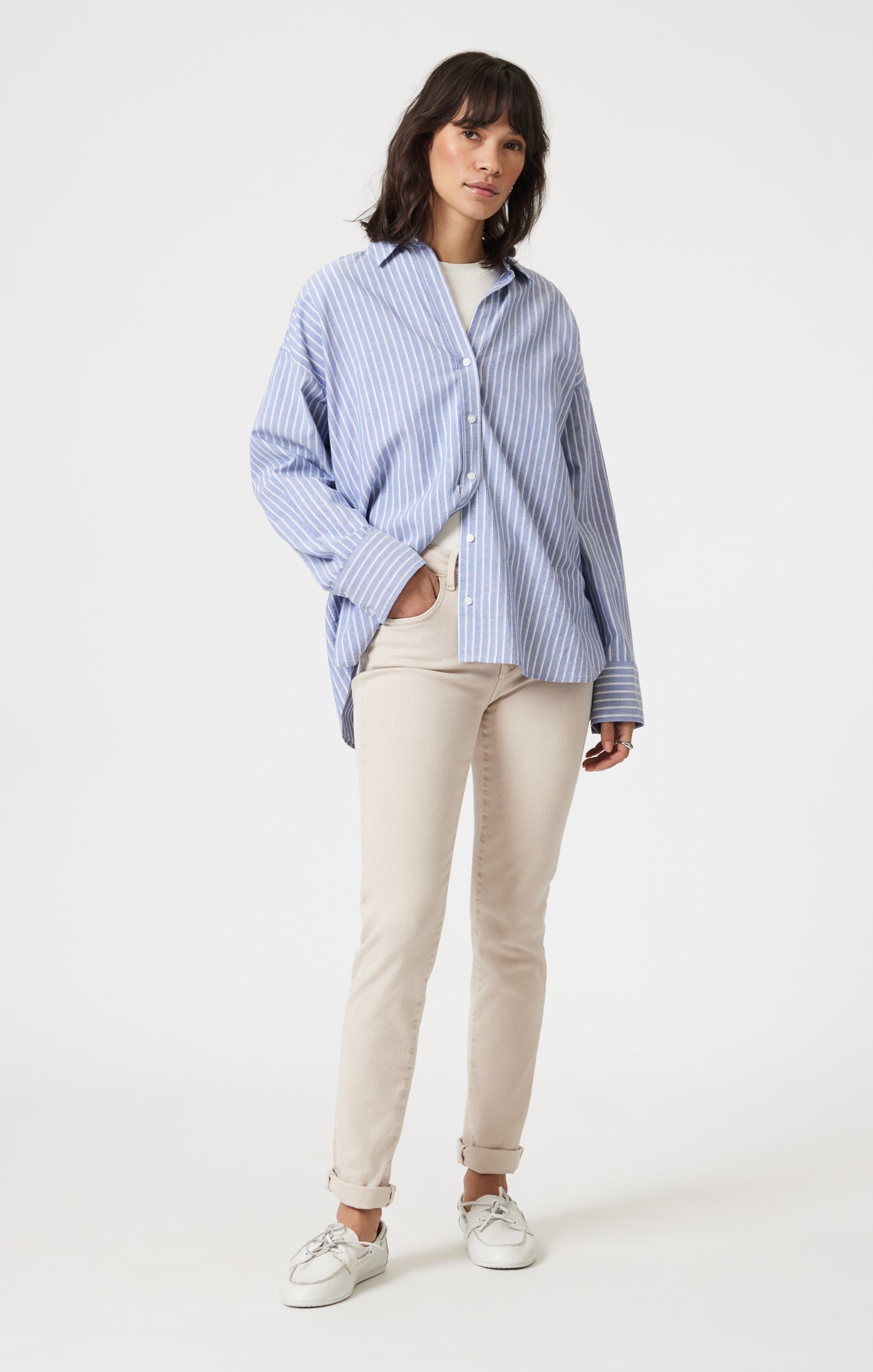 KATHLEEN SLIM BOYFRIEND IN BEIGE FLEX BLUE - Mavi Jeans