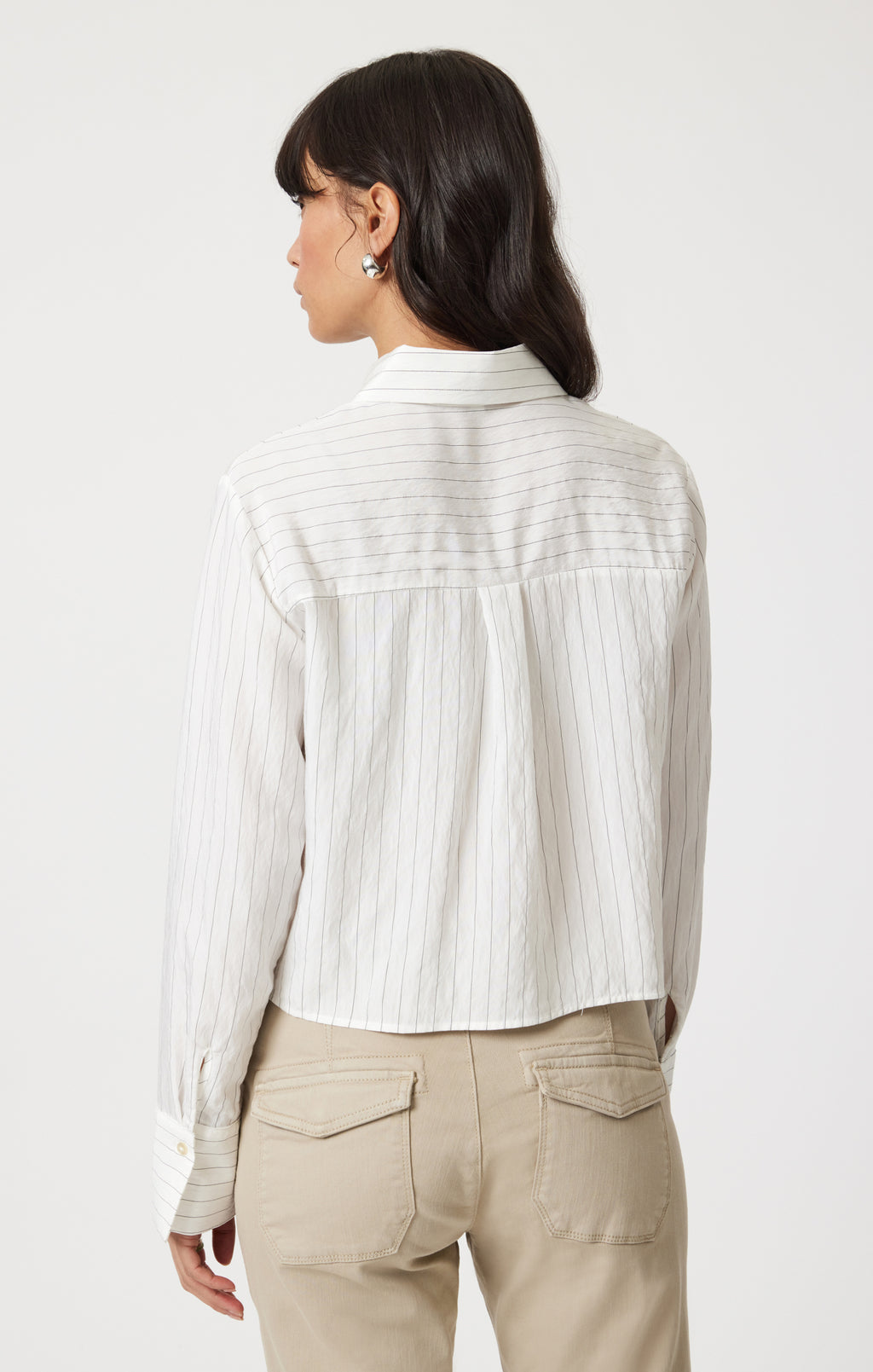 LONG SLEEVE BUTTON-UP SHIRT IN BLACK PIN STRIPE - Mavi Jeans