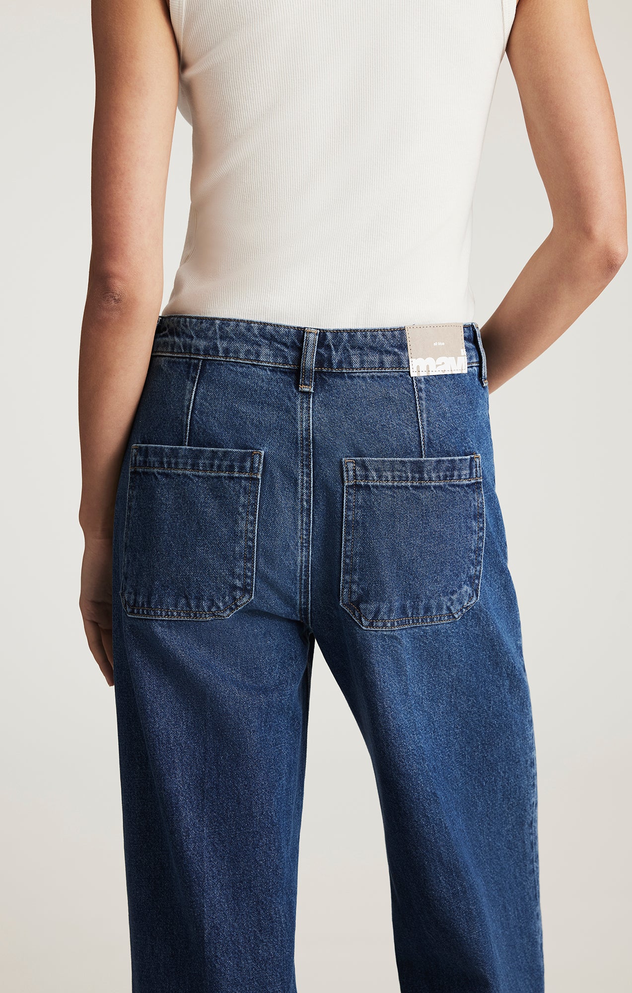 CHRISTINE WIDE LEG IN DARK BRUSHED CLASSIC DENIM - Mavi Jeans
