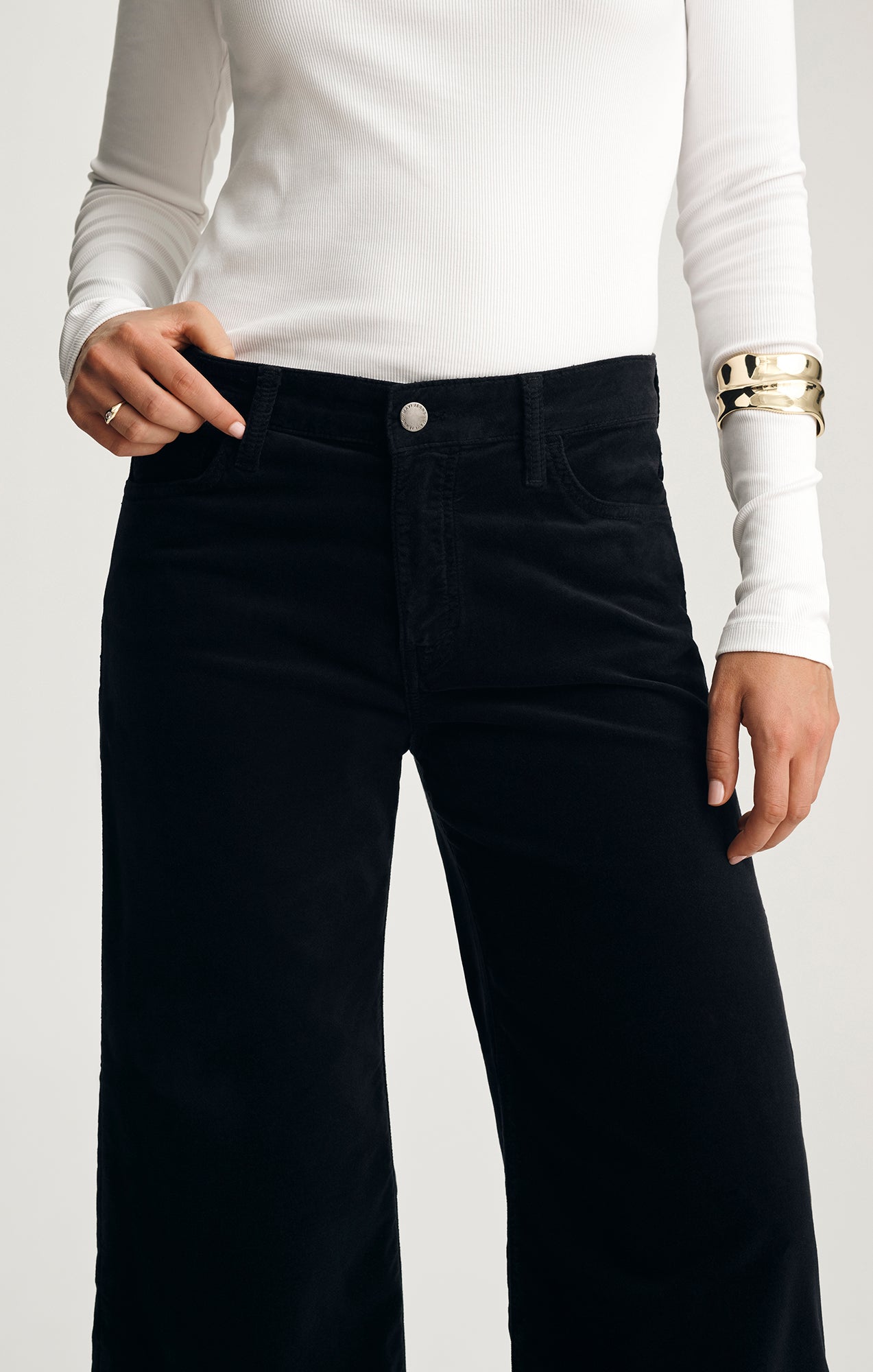 PALOMA WIDE LEG IN BLACK VELVET