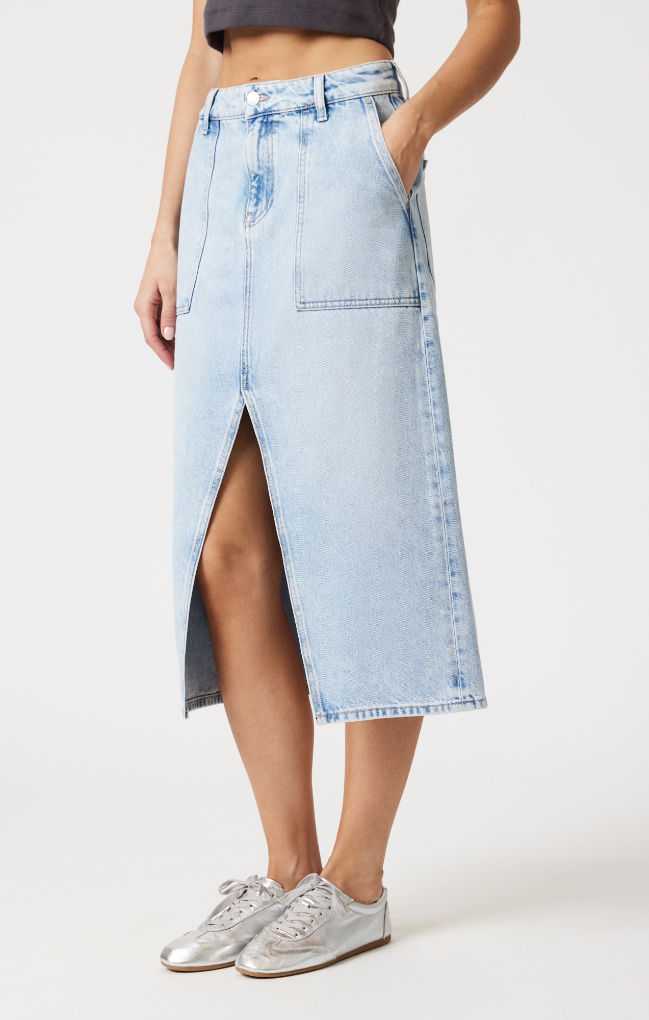 SAVINA DENIM SKIRT IN BLEACHED WELL BLUE - Mavi Jeans