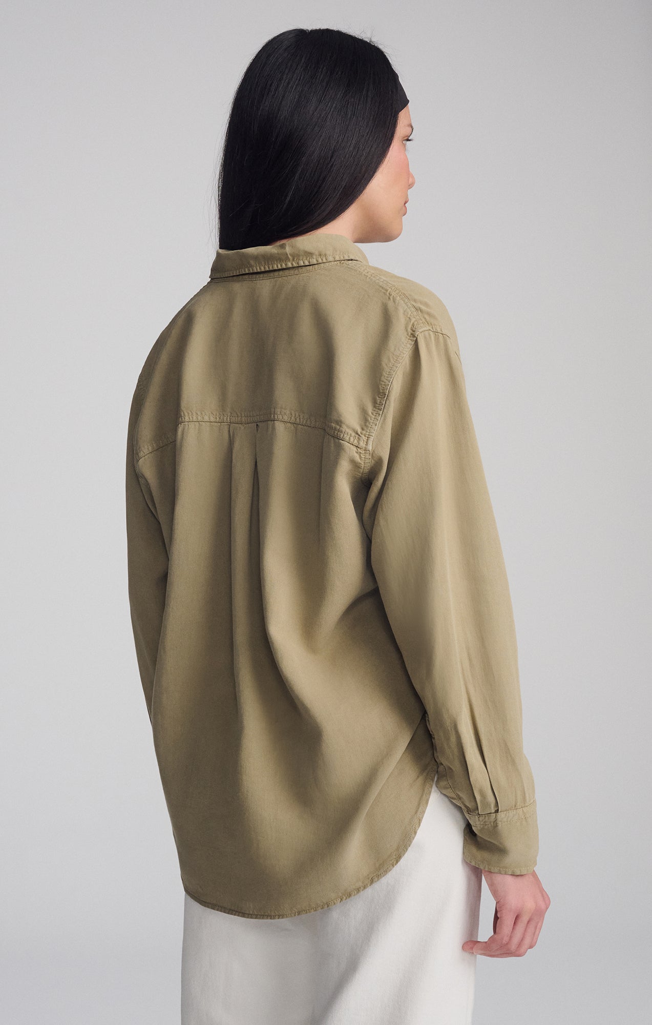 LONG SLEEVE BUTTON-UP SHIRT IN CHINCHILLA - Mavi Jeans