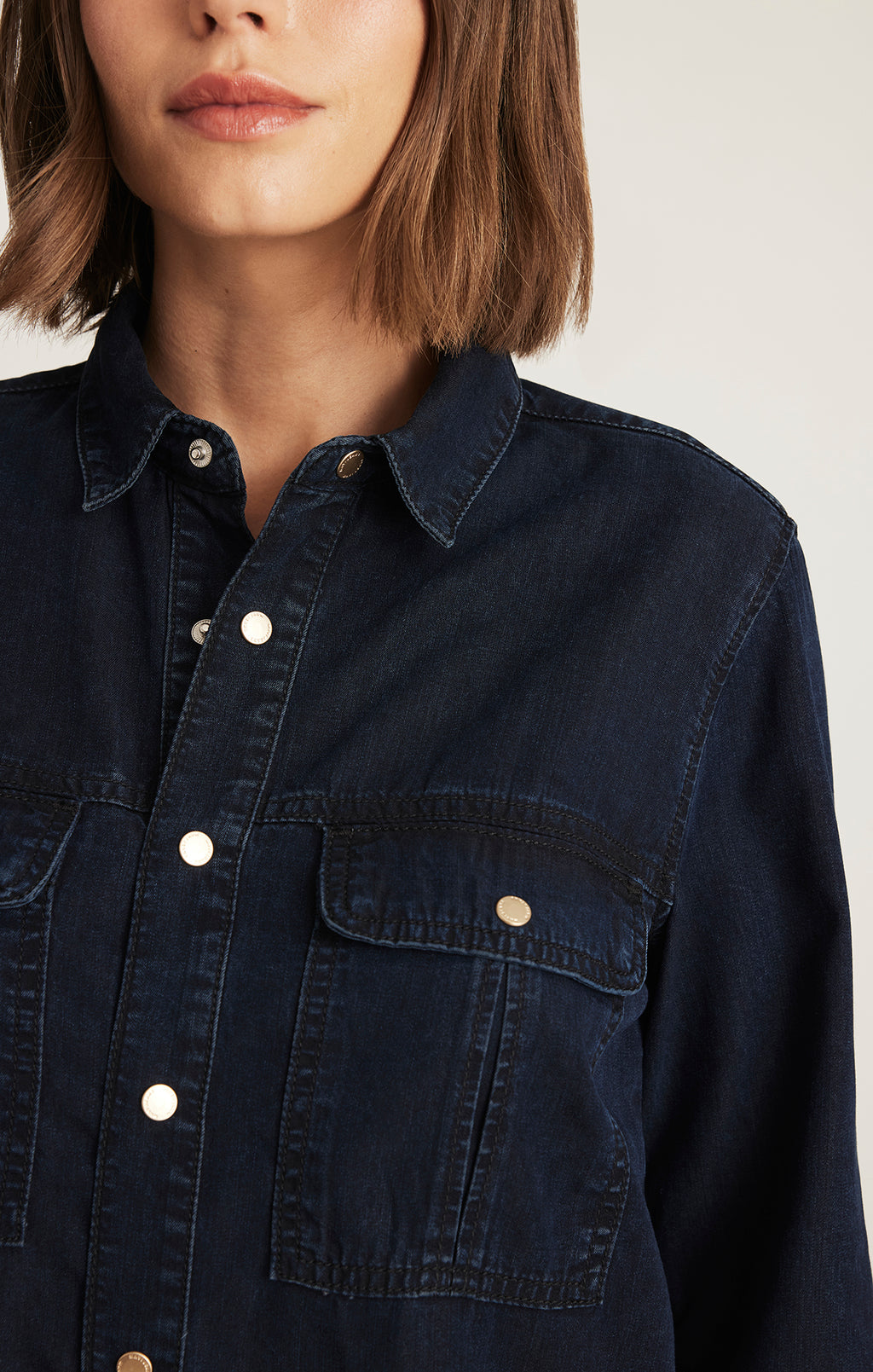 NIA DENIM SHIRT IN INK GOLD PREMIUM - Mavi Jeans