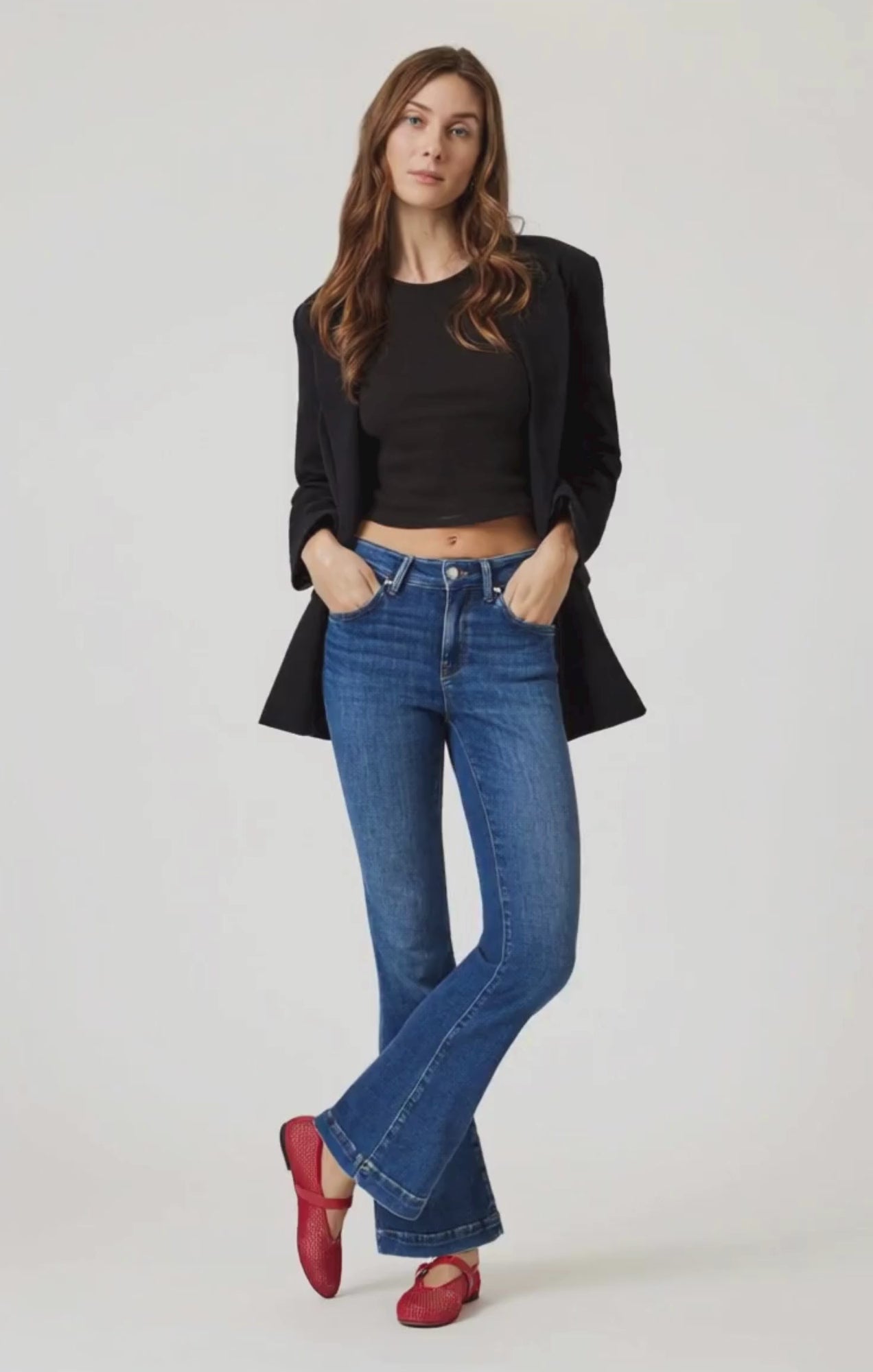 SYDNEY FLARE IN DARK BRUSHED FEATHER BLUE - Mavi Jeans