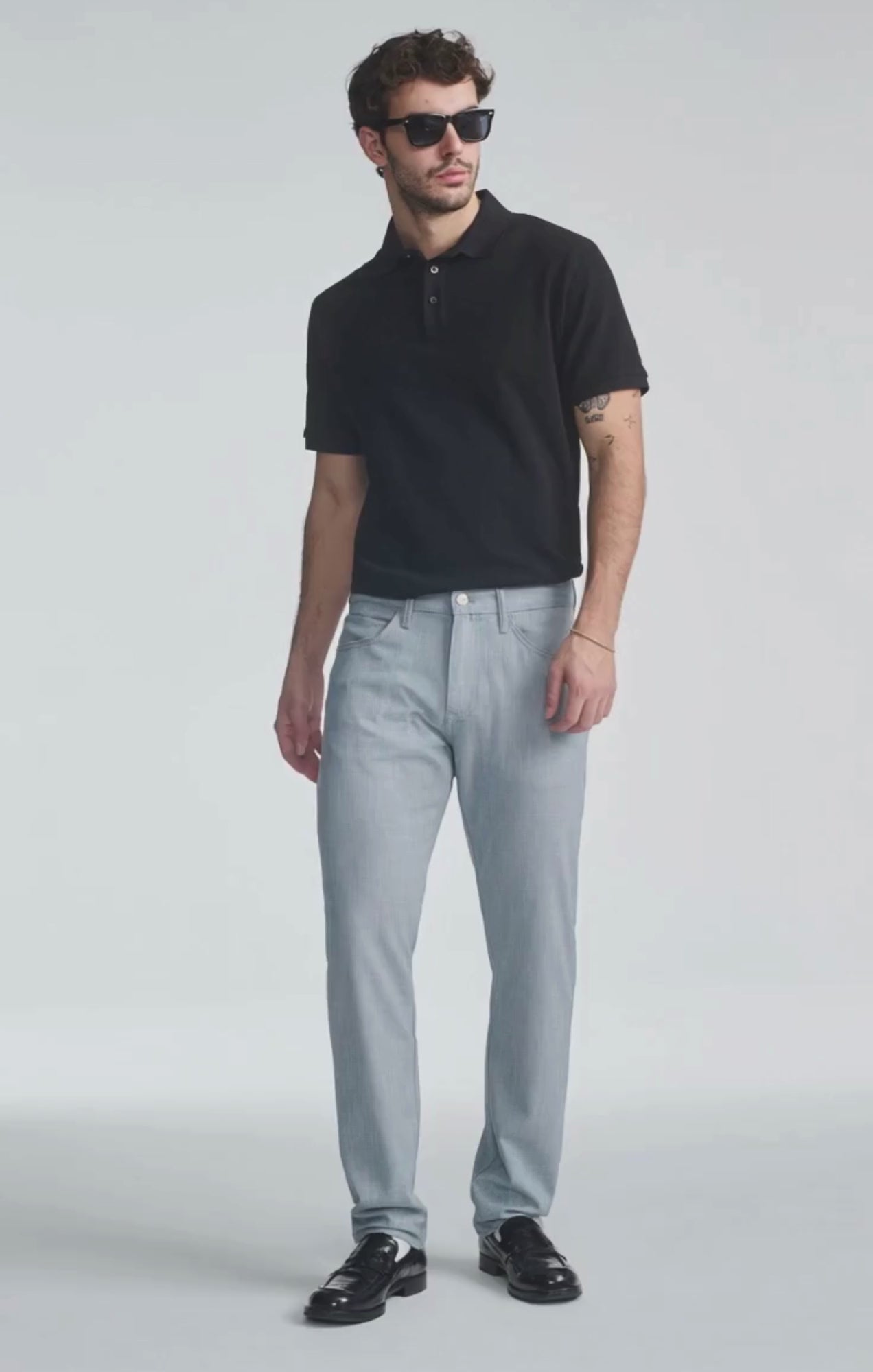 MARCUS SLIM STRAIGHT LEG IN BLUE CROSS HATCH TWILL - Mavi Jeans