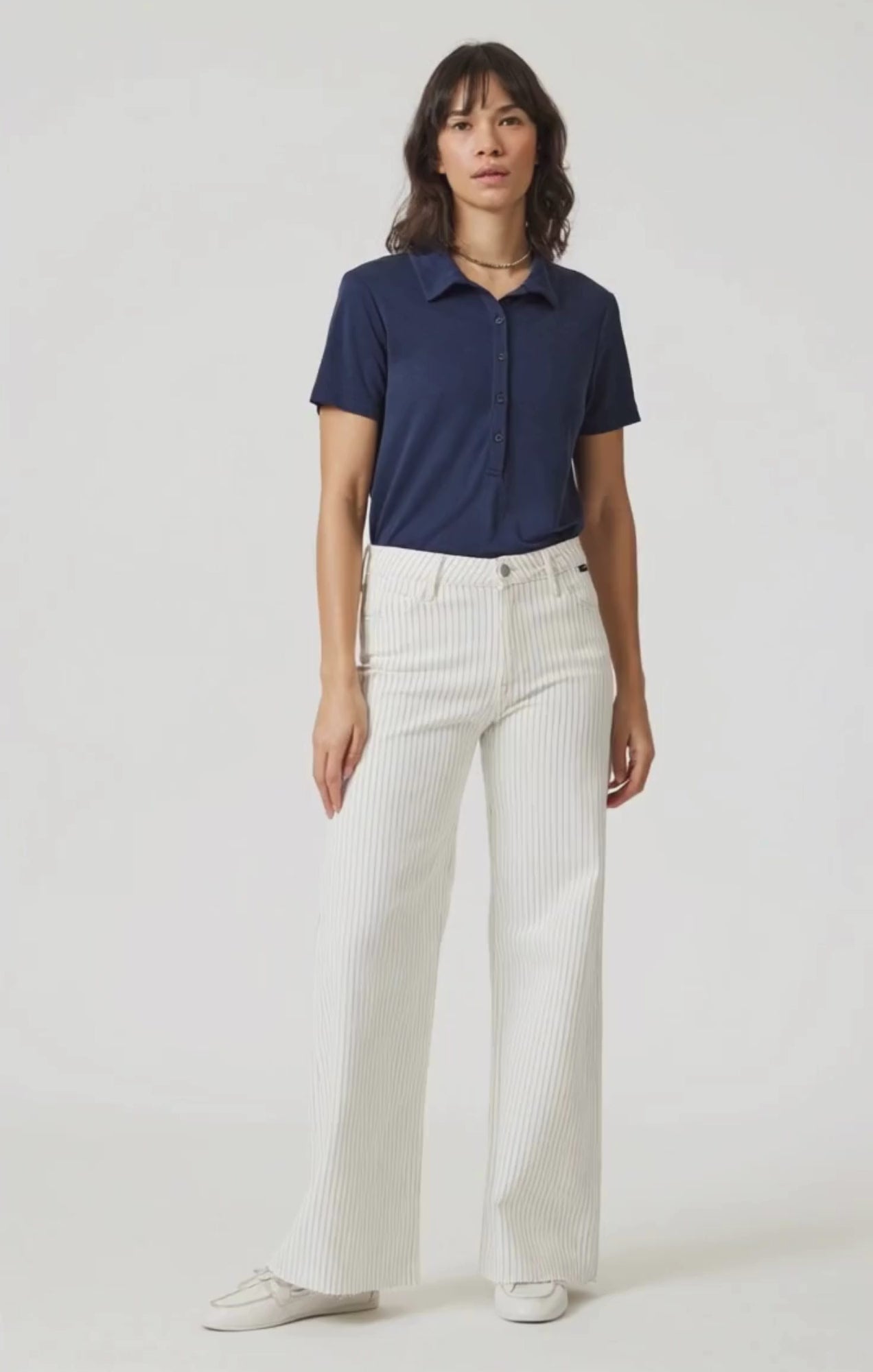 PALOMA WIDE LEG IN OFF-WHITE STRIPE DENIM - Mavi Jeans
