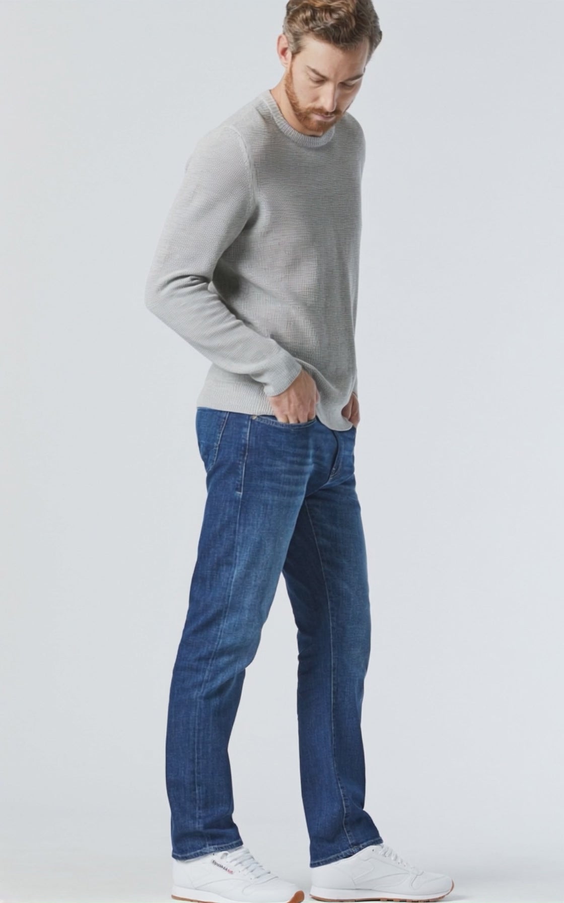 ZACH STRAIGHT LEG IN MID BRUSHED NASHVILLE - Mavi Jeans