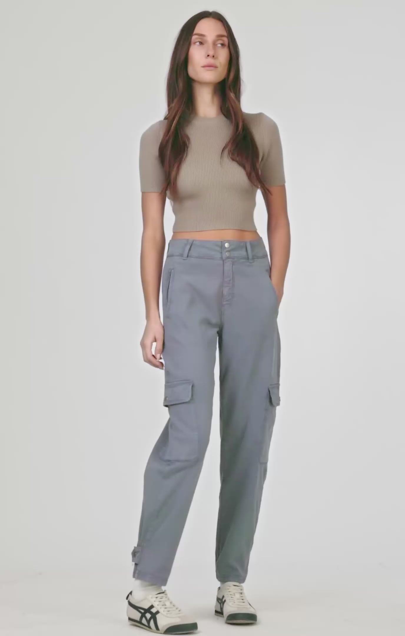 ELSIE CARGO PANTS IN FLINT STONE LUXE TWILL - Mavi Jeans