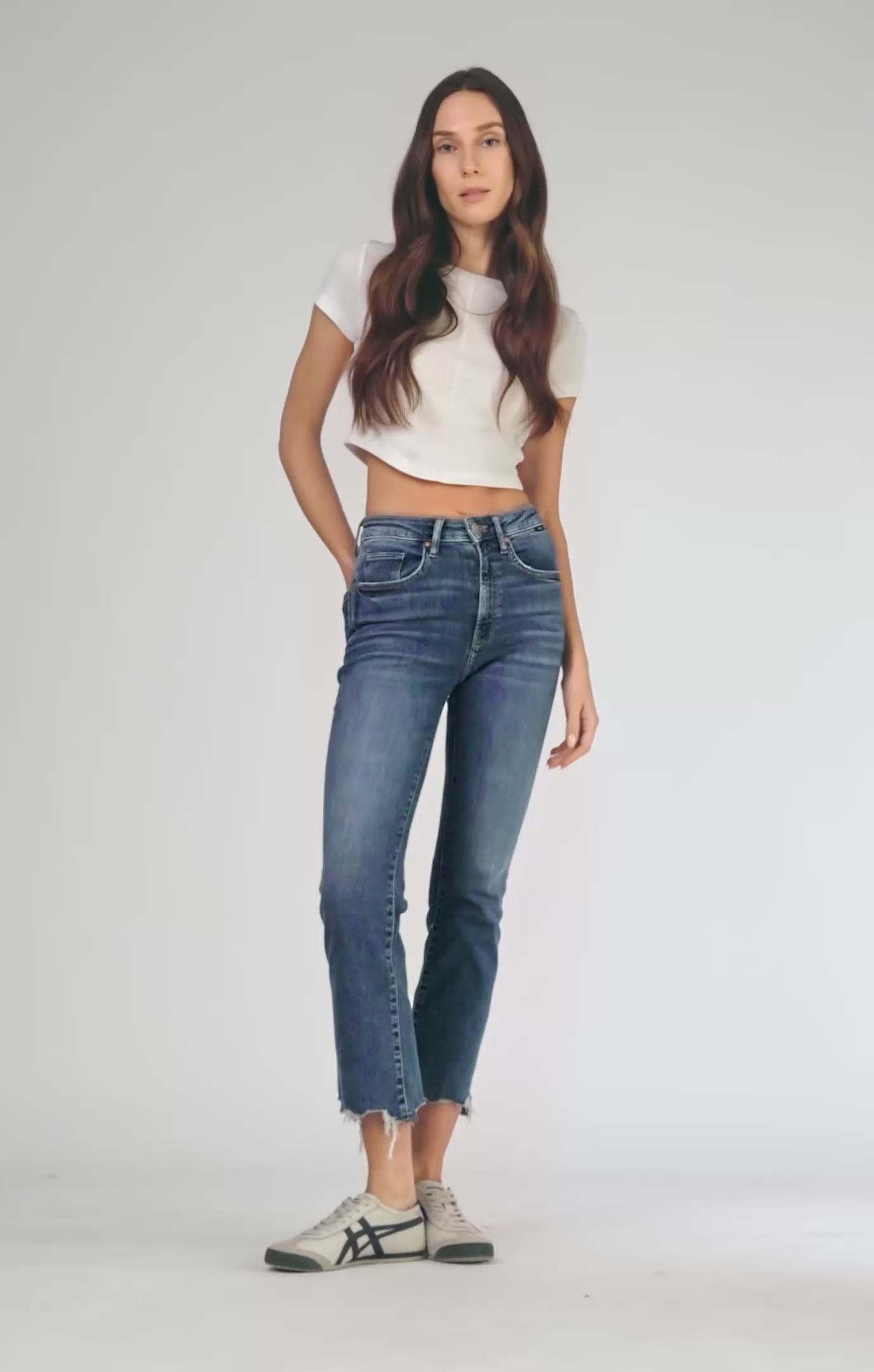 ANIKA CROP FLARE IN MID FLEX BLUE - Mavi Jeans