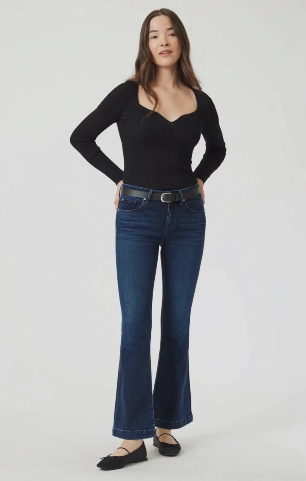 SYDNEY FLARE IN DEEP BRUSHED FEATHER BLUE - Mavi Jeans