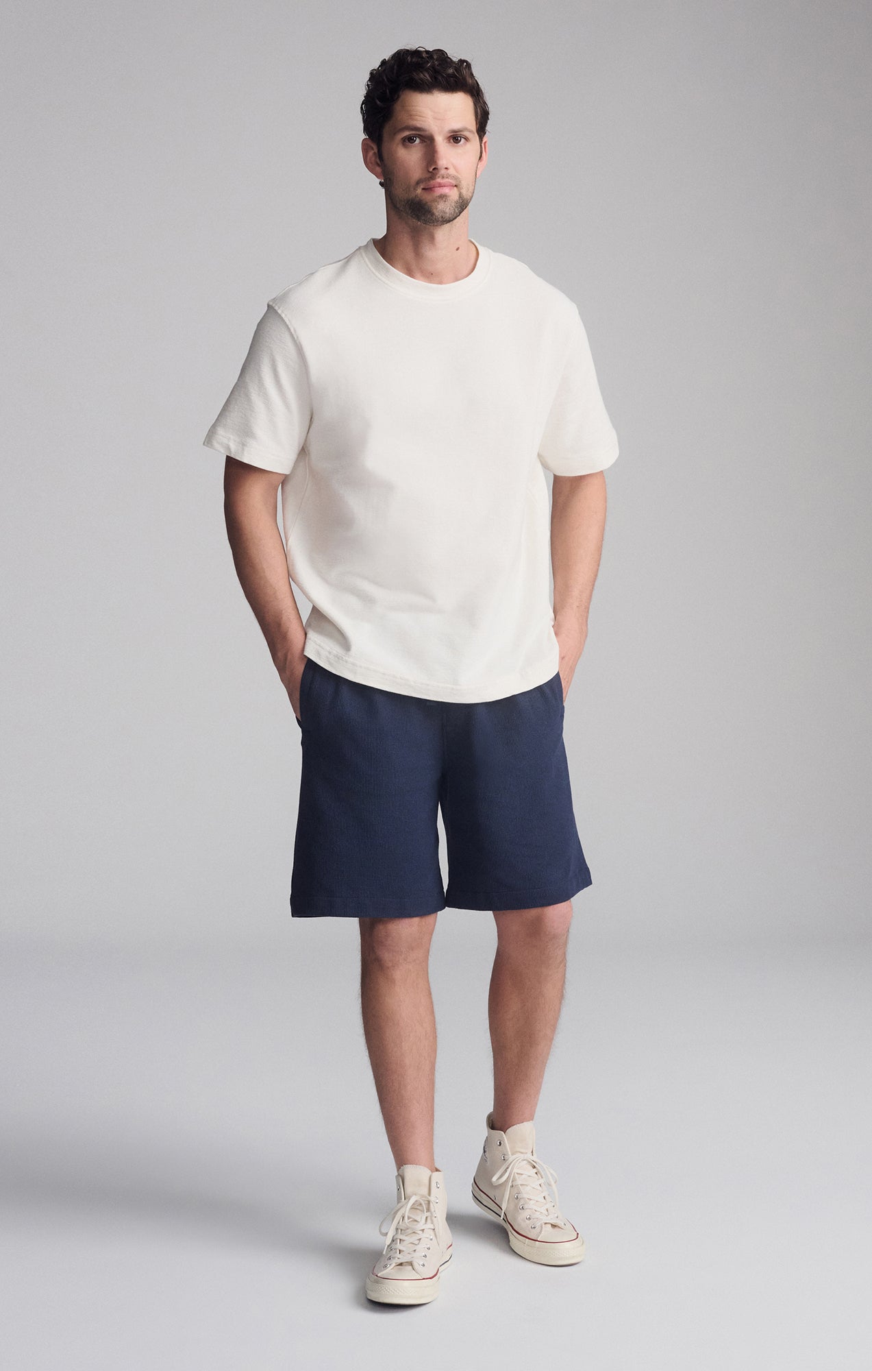 SHORT SLEEVE CREW NECK T-SHIRT IN ANTIQUE WHITE - Mavi Jeans