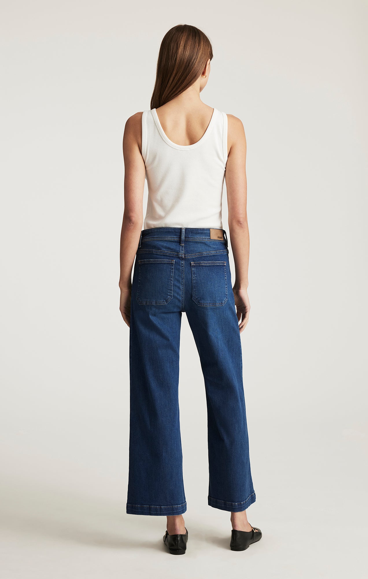 Mavi Women's Paloma Marine Wide Leg In Mid Shaded Flex Blue – Mavi