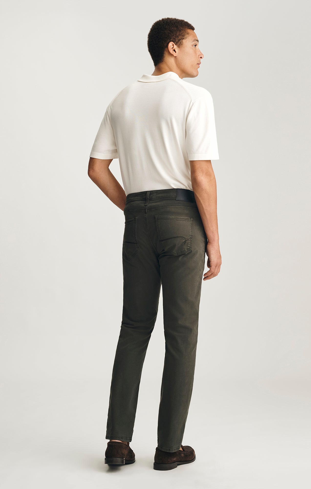 MARCUS SLIM STRAIGHT LEG IN PEAT LUXE TWILL