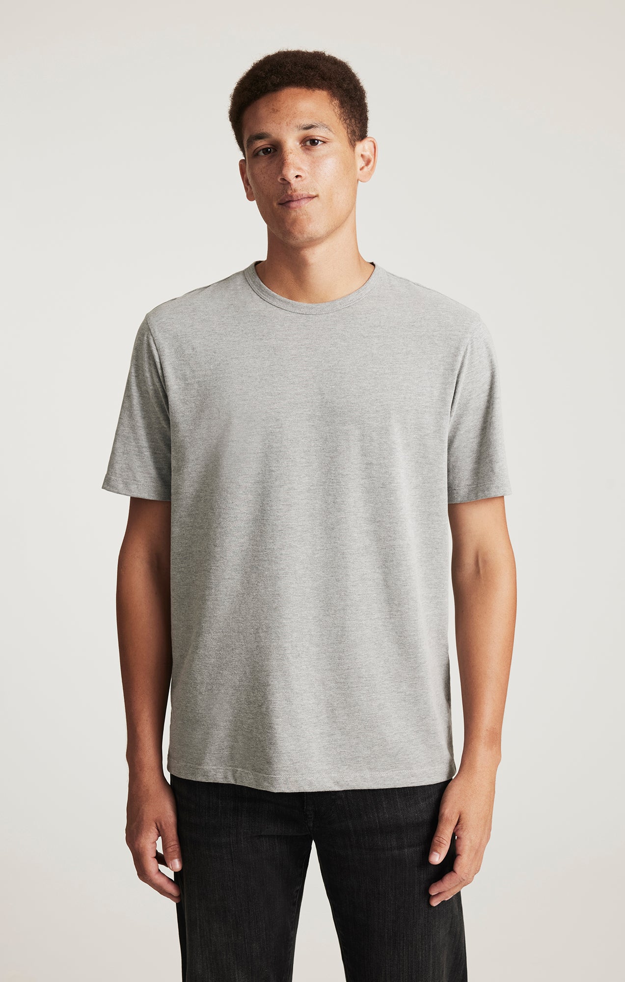 SHORT SLEEVE T-SHIRT IN GREY MELANGE - Mavi Jeans