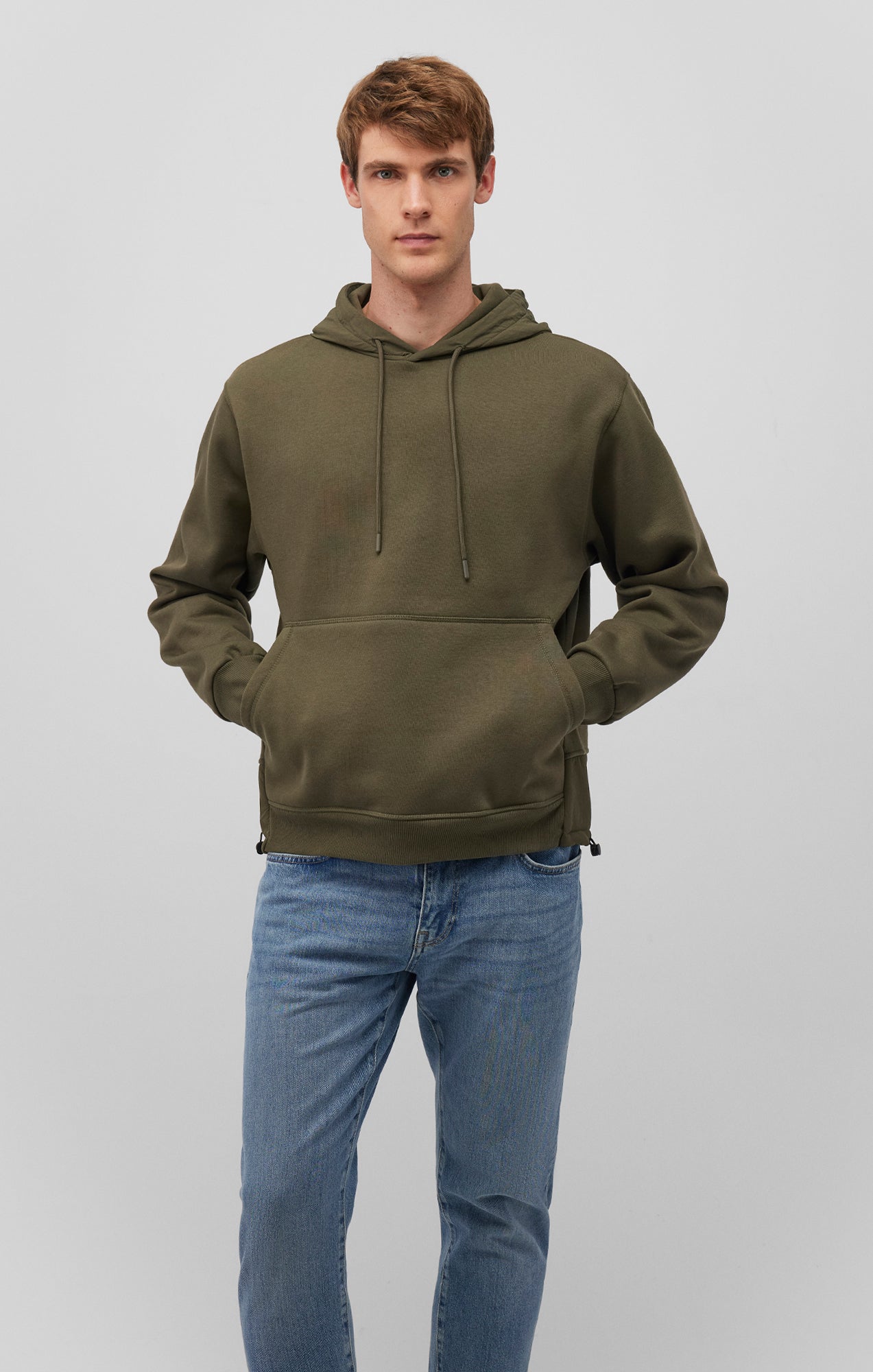 POCKET HOODIE IN OLIVE NIGHT - Mavi Jeans