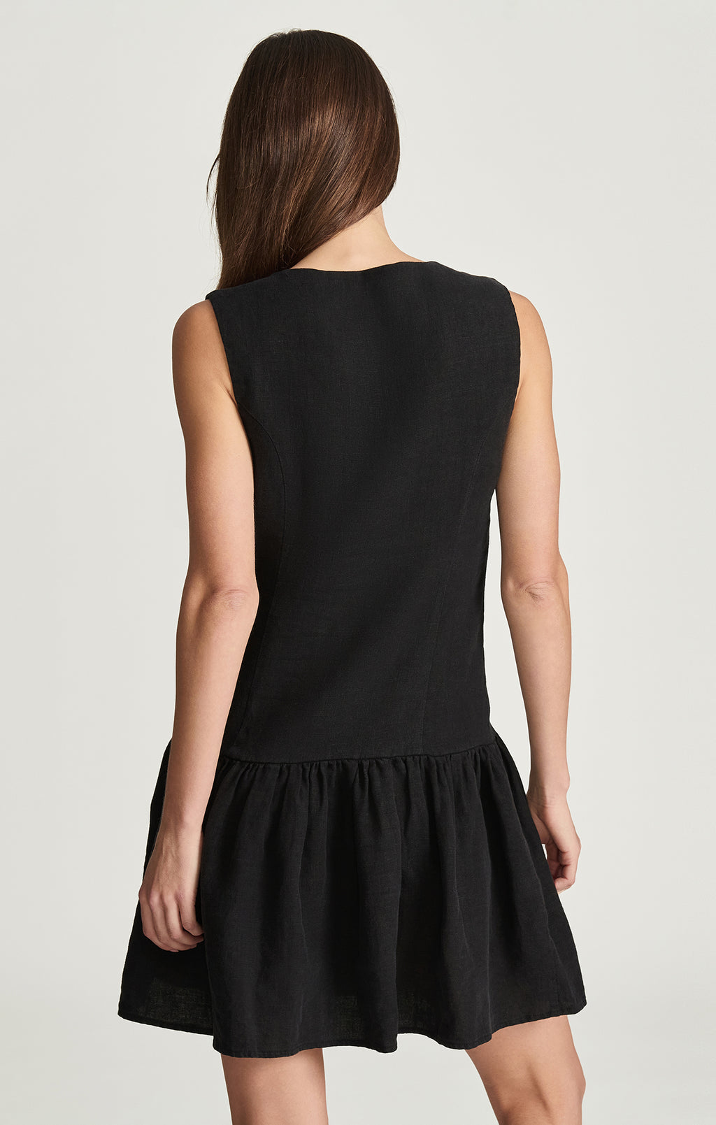 Mavi Women's Linen Drop Waist Mini Dress In Black – Mavi Jeans