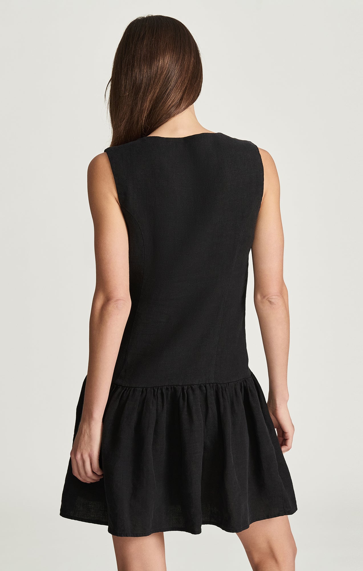 Mavi Women's Linen Drop Waist Mini Dress In Black Mavi Jeans Mavi Women's Linen Drop Waist Mini Dress In Black Mavi Jeans
