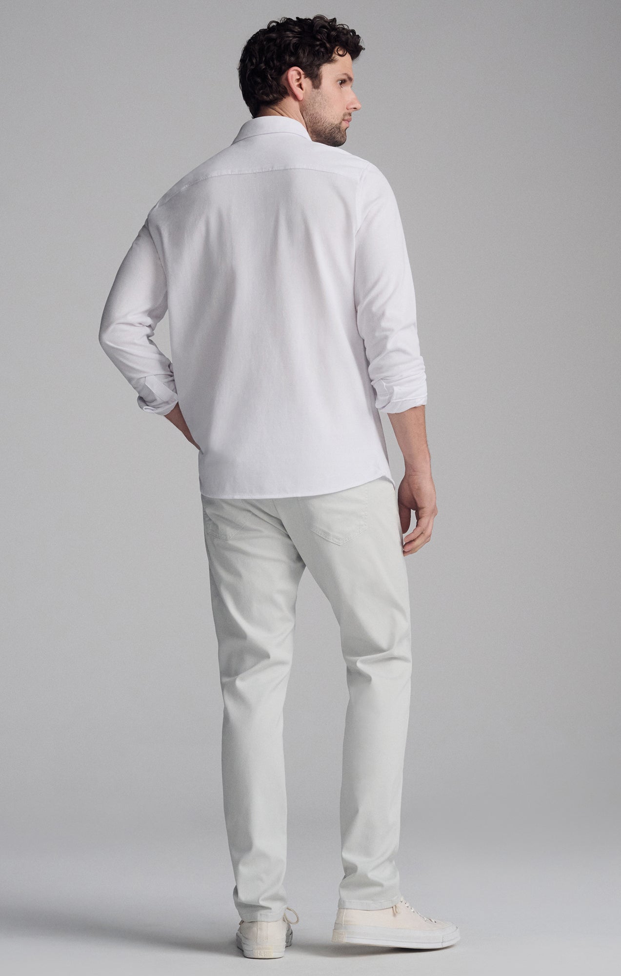 Mavi Men's Long Sleeve Dress Shirt In White Mavi Jeans Mavi Men's Long Sleeve Dress Shirt In White Mavi Jeans