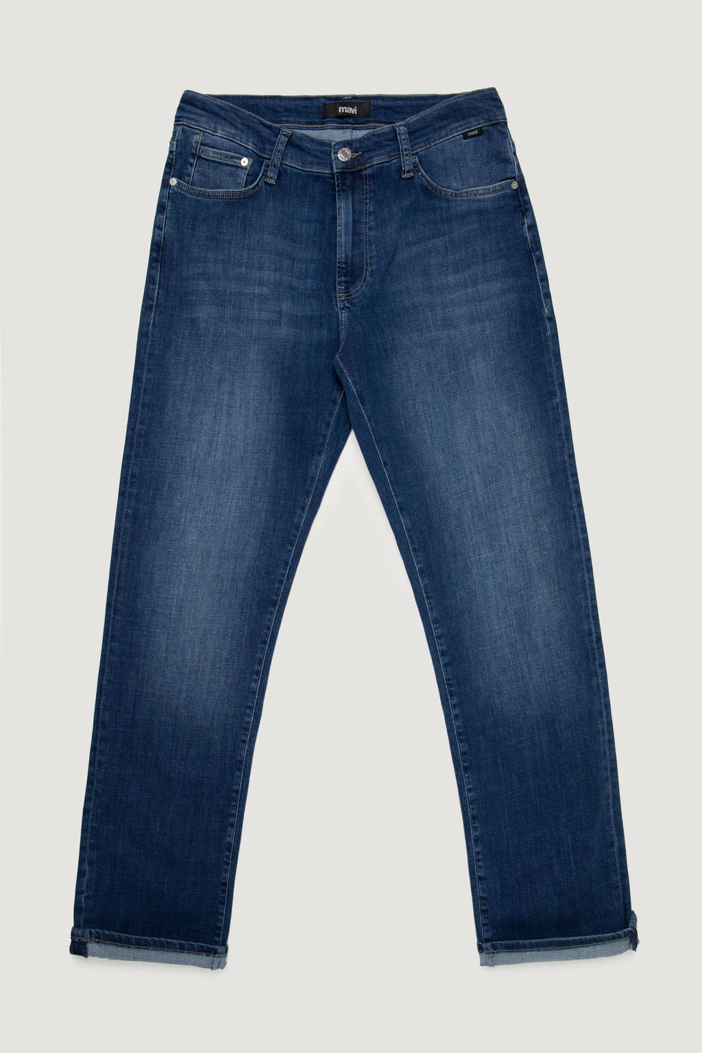 ZACH STRAIGHT LEG IN MID BRUSHED FEATHER BLUE - Mavi Jeans