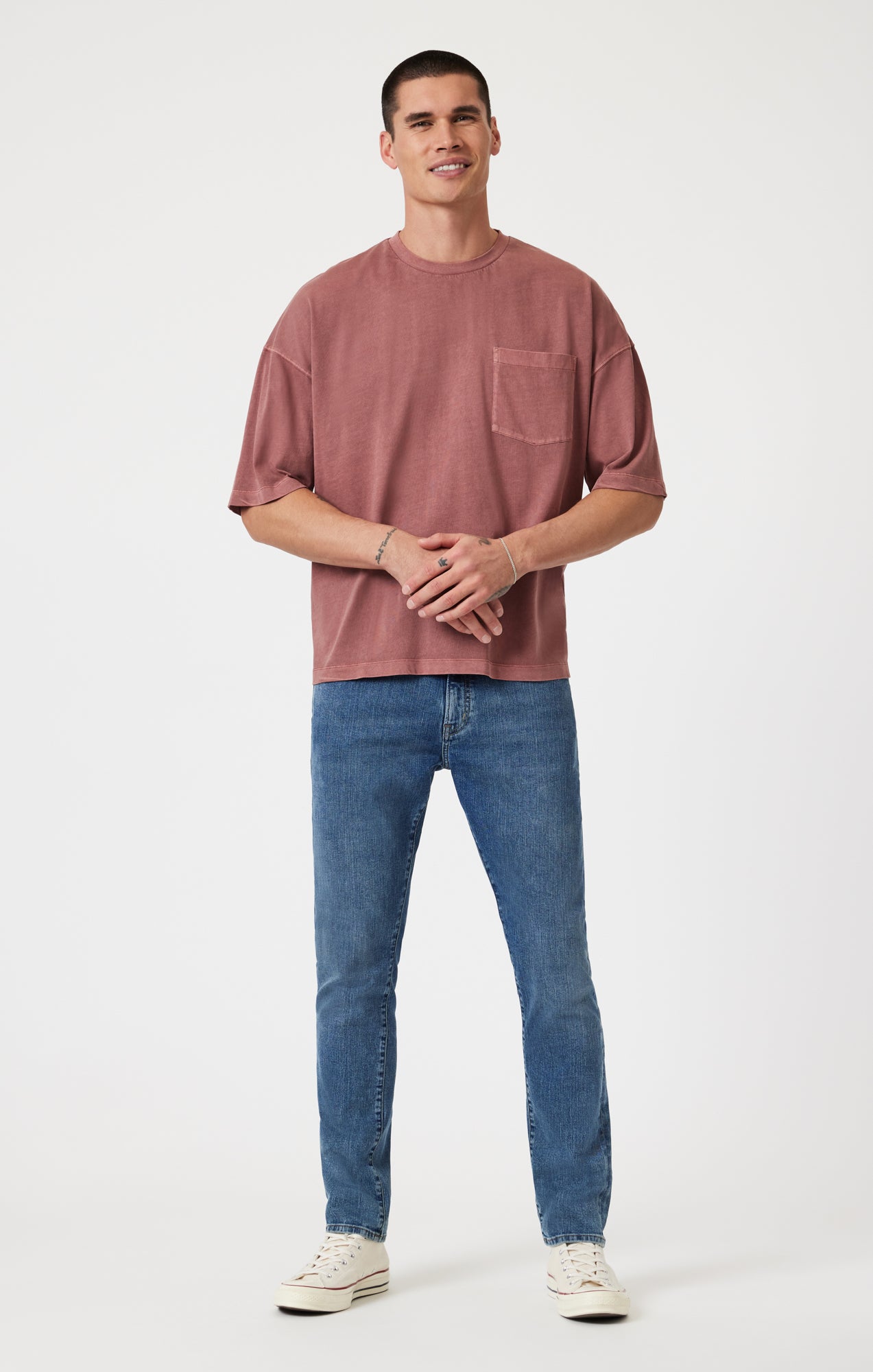 MARCUS SLIM STRAIGHT LEG IN LIGHT BRUSHED SELVEDGE - Mavi Jeans