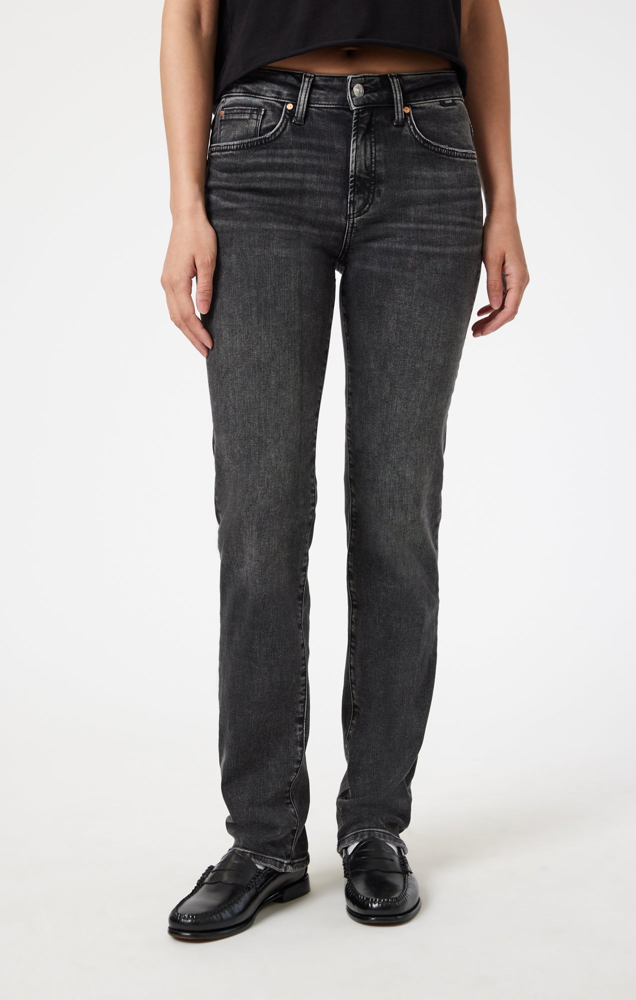 KENDRA STRAIGHT LEG IN SMOKE BRUSHED FLEX BLUE - Mavi Jeans