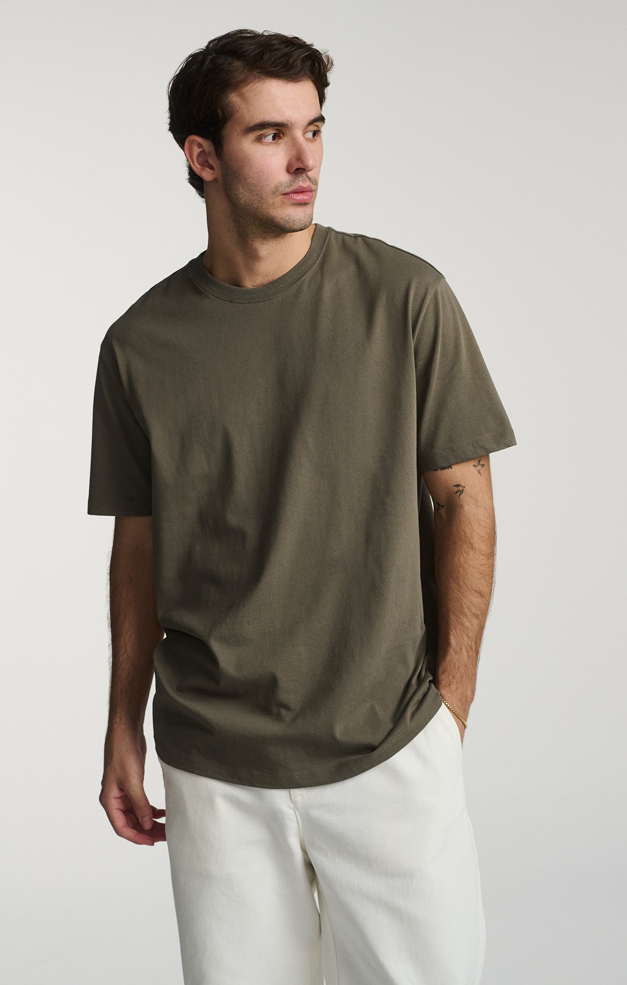 CLASSIC CREW NECK T-SHIRT IN BUNGEE CORD - Mavi Jeans