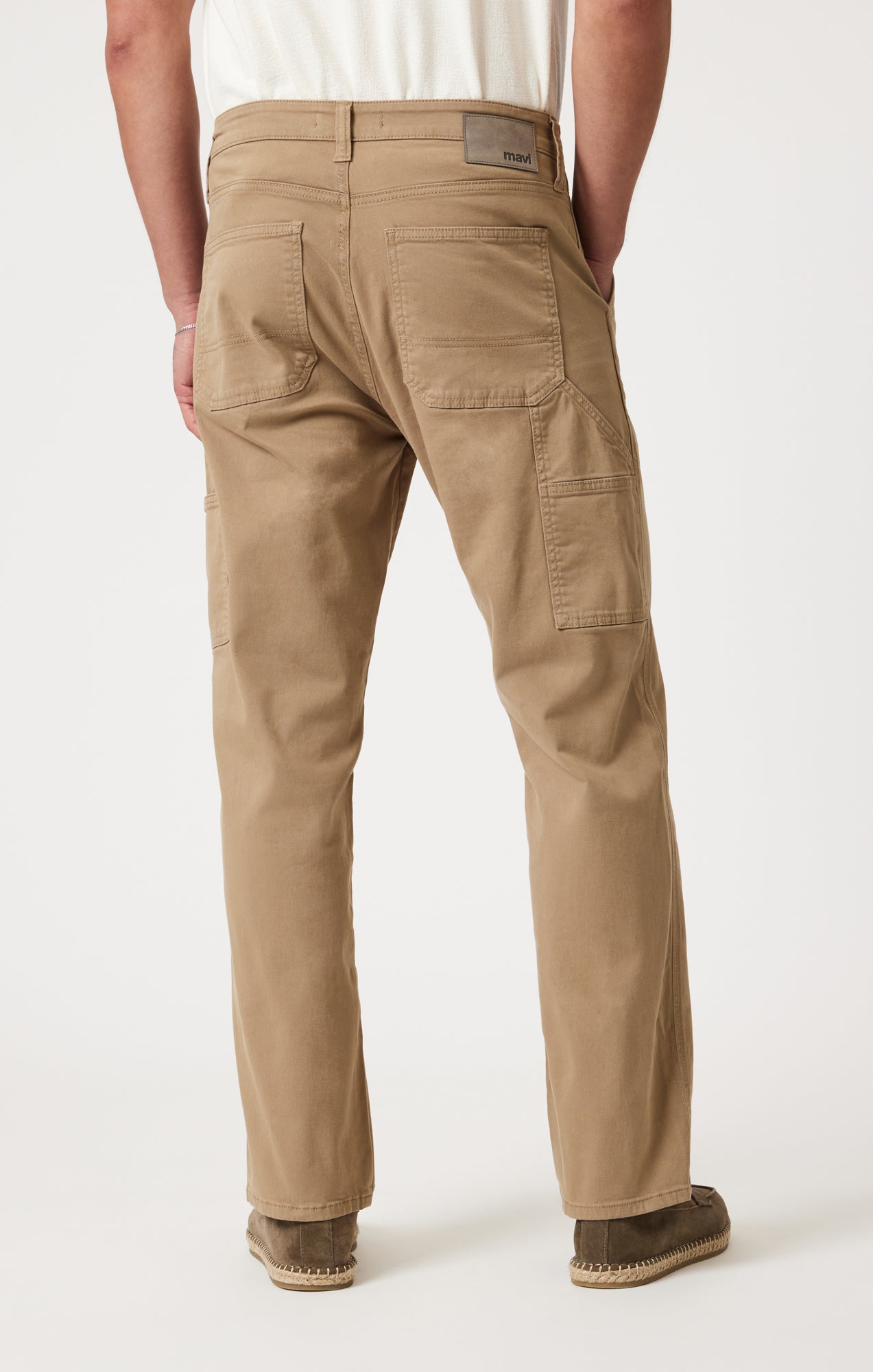 Mavi Men's Oxford Loose Straight Leg Pants In Khaki Casual Twill