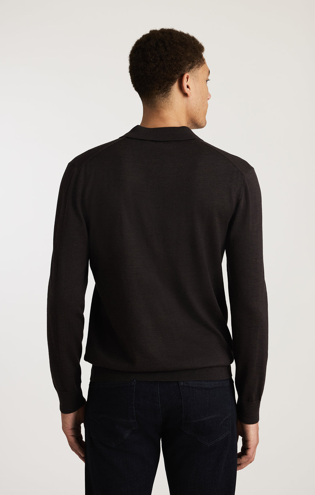 EDITION WOOL POLO SWEATER IN MAJOR BROWN