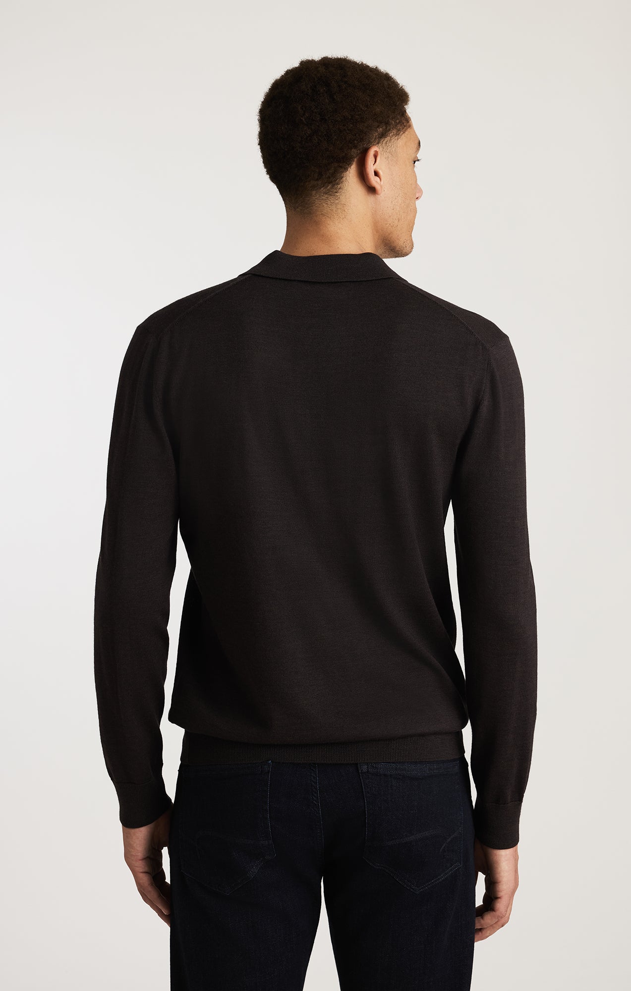 EDITION WOOL POLO SWEATER IN MAJOR BROWN