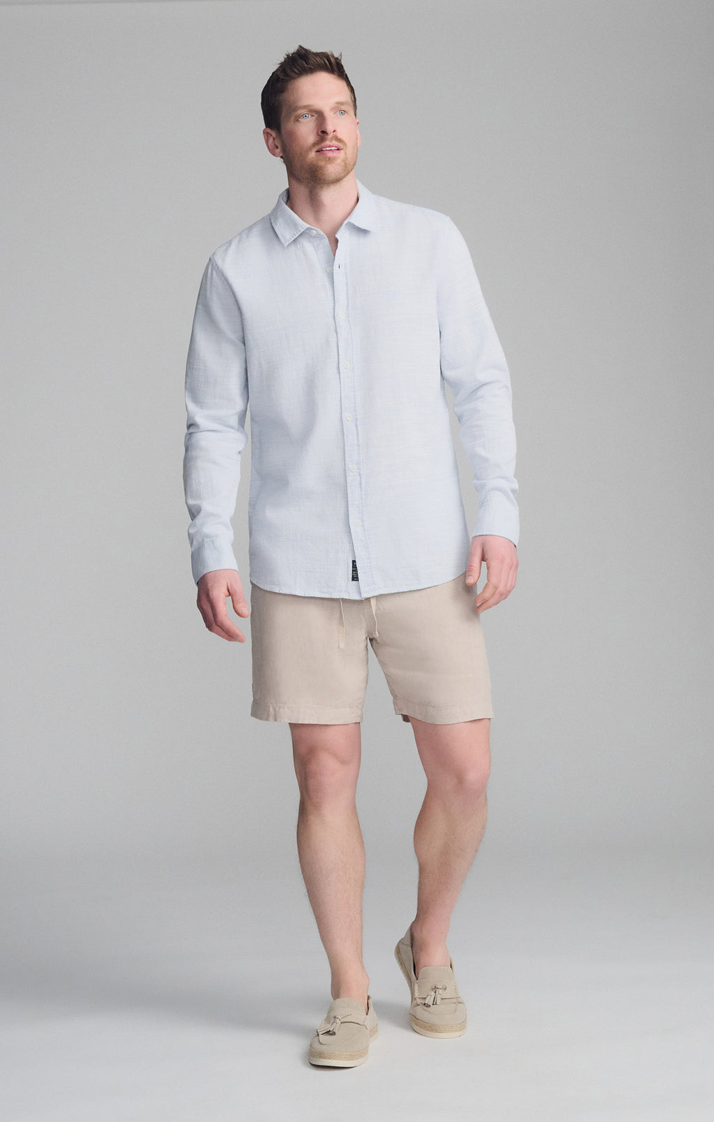 LONG SLEEVE BUTTON-UP SHIRT IN BLUE YONDER - Mavi Jeans