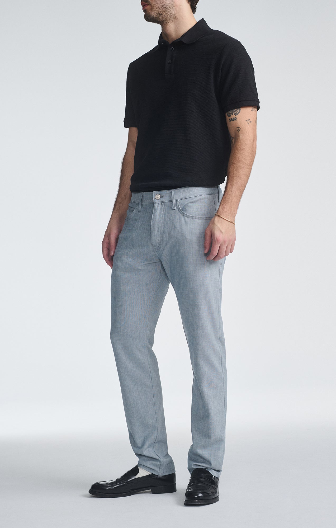 MARCUS SLIM STRAIGHT LEG IN BLUE CROSS HATCH TWILL - Mavi Jeans