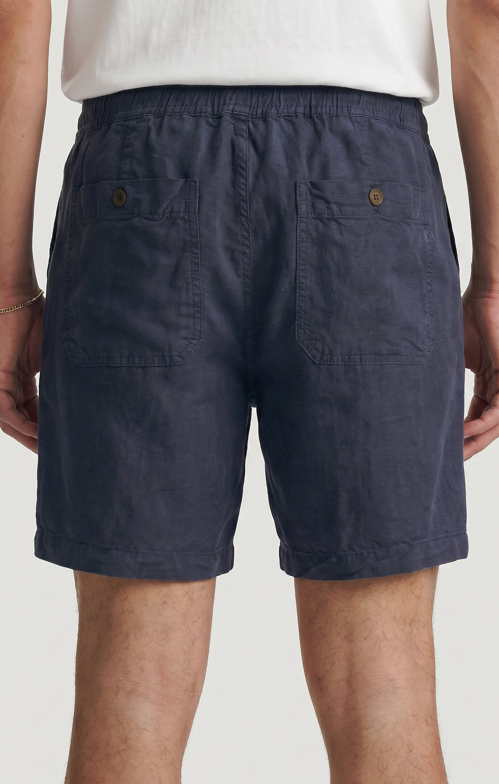 DAXON SHORTS IN NAVY LINEN