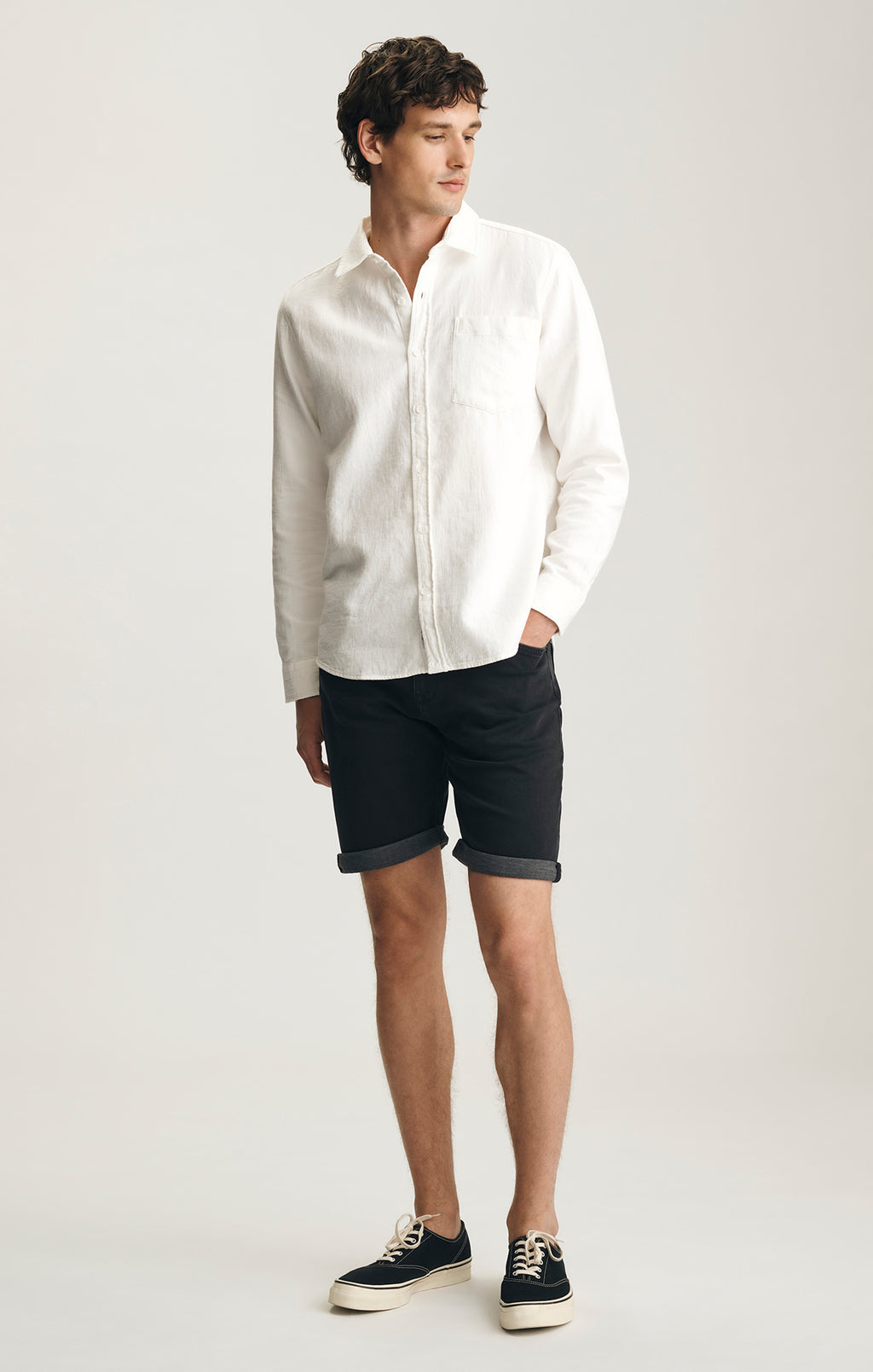 ONE POCKET BUTTON-UP SHIRT IN ANTIQUE WHITE - Mavi Jeans