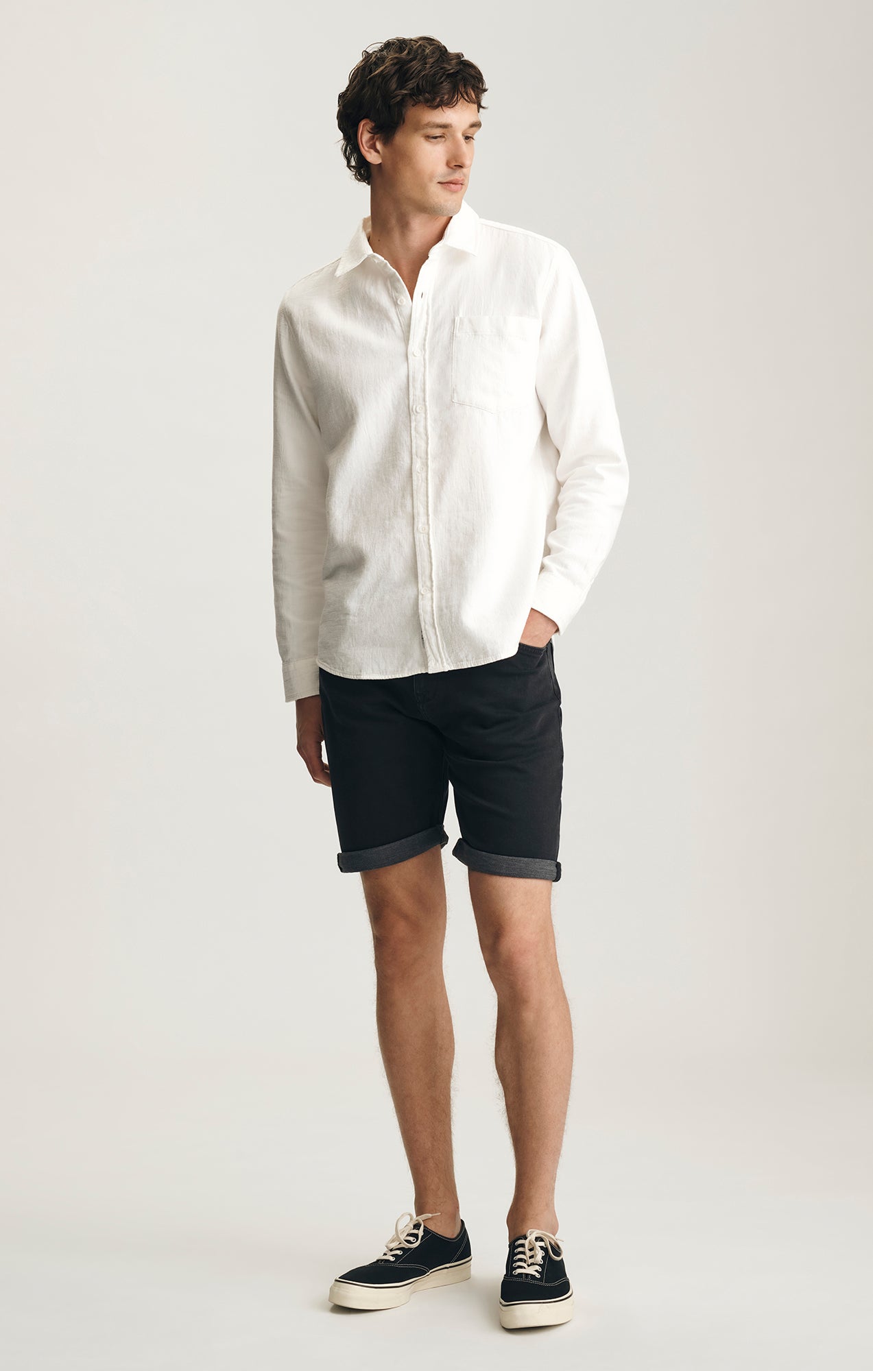 ONE POCKET BUTTON-UP SHIRT IN ANTIQUE WHITE - Mavi Jeans