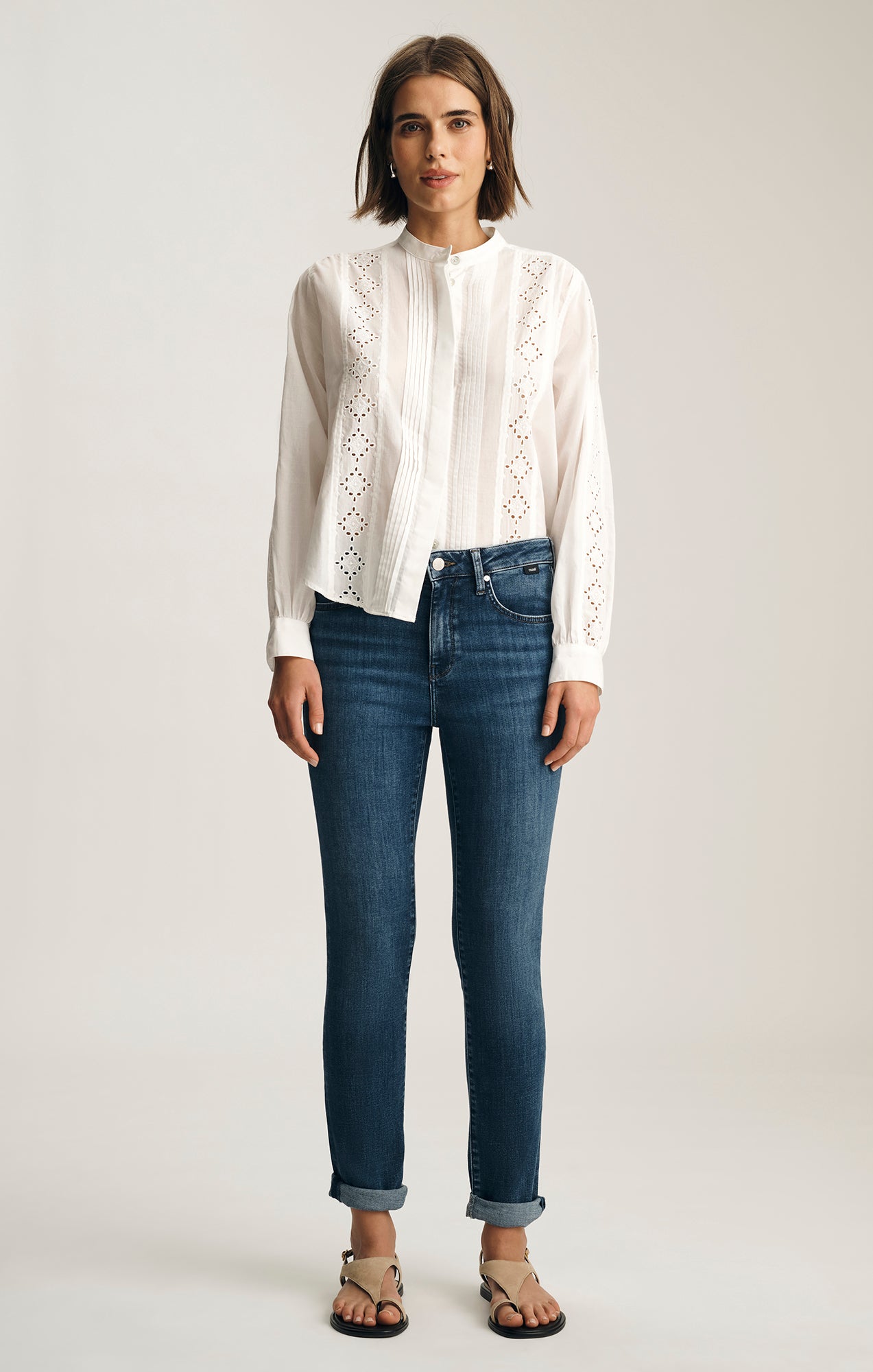 KATHLEEN SLIM BOYFRIEND IN DARK BRUSHED FEATHER BLUE - Mavi Jeans