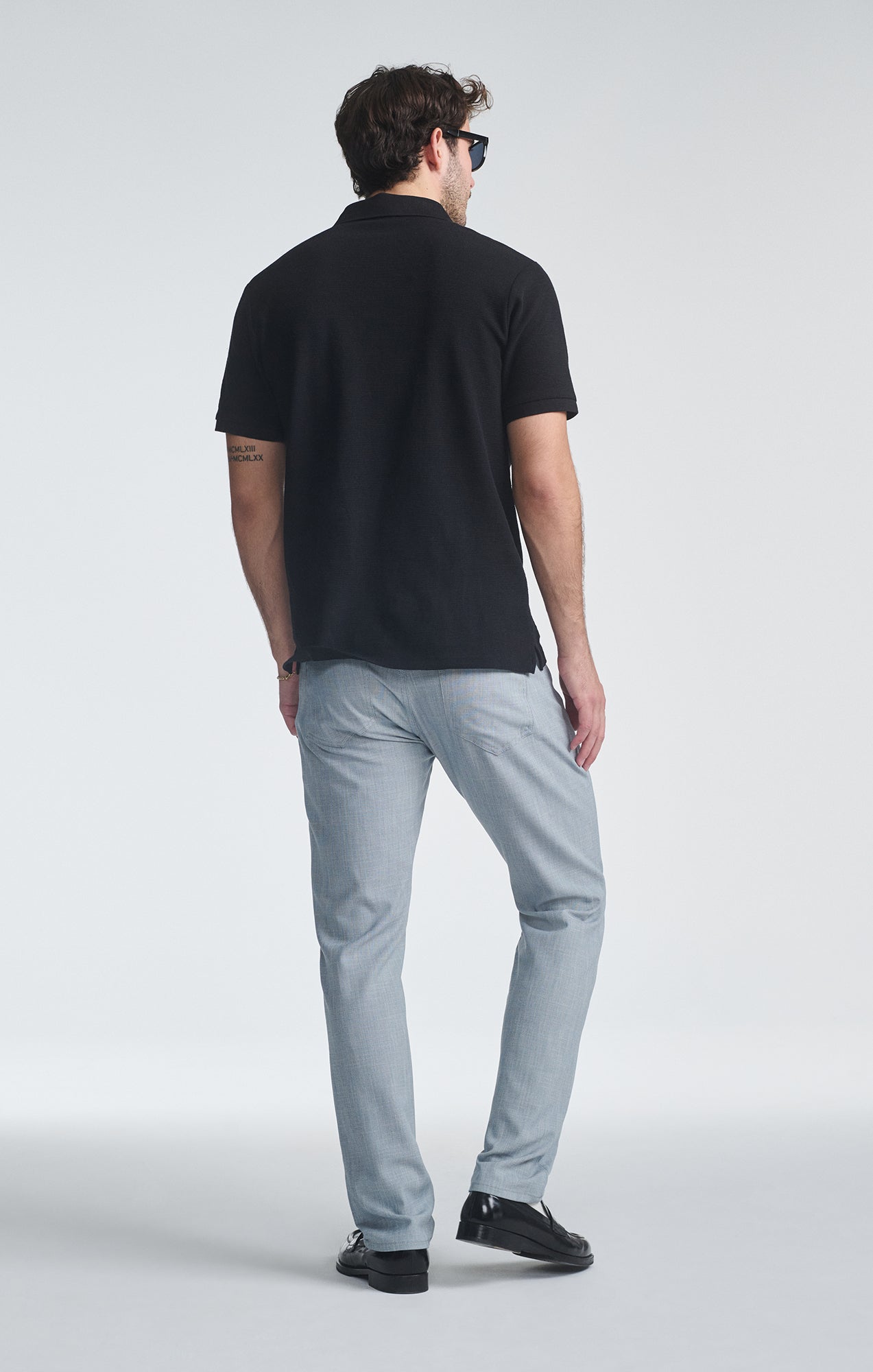 MARCUS SLIM STRAIGHT LEG IN BLUE CROSS HATCH TWILL - Mavi Jeans