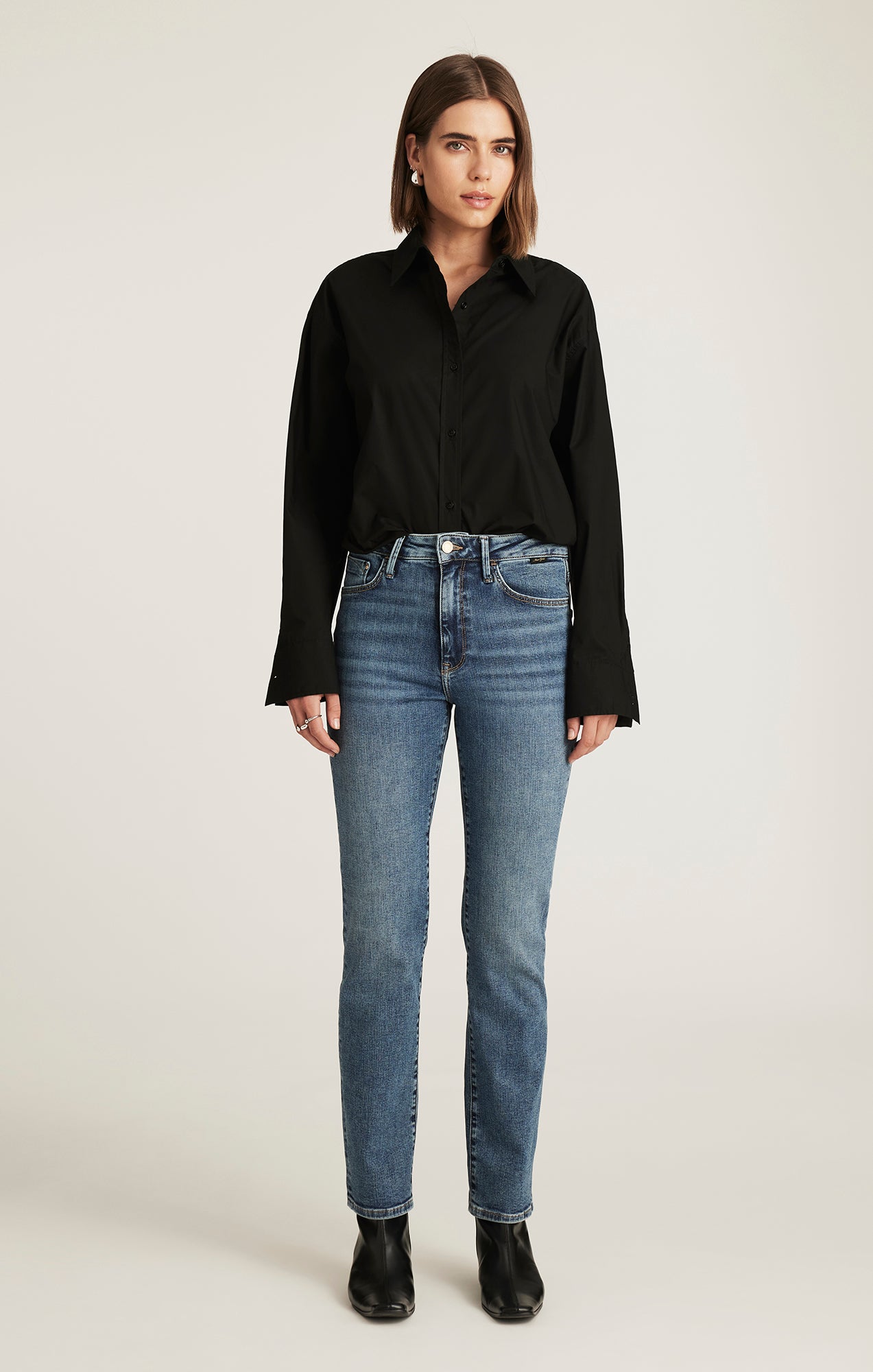 KENDRA STRAIGHT LEG IN MID BRUSHED GOLD PREMIUM - Mavi Jeans
