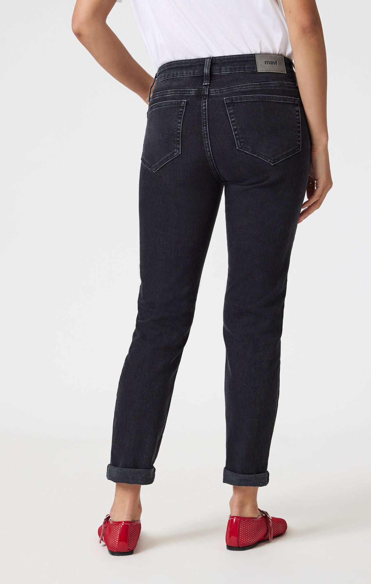 Mavi Women's Emma Slim Boyfriend In Dark Smoke Tribeca