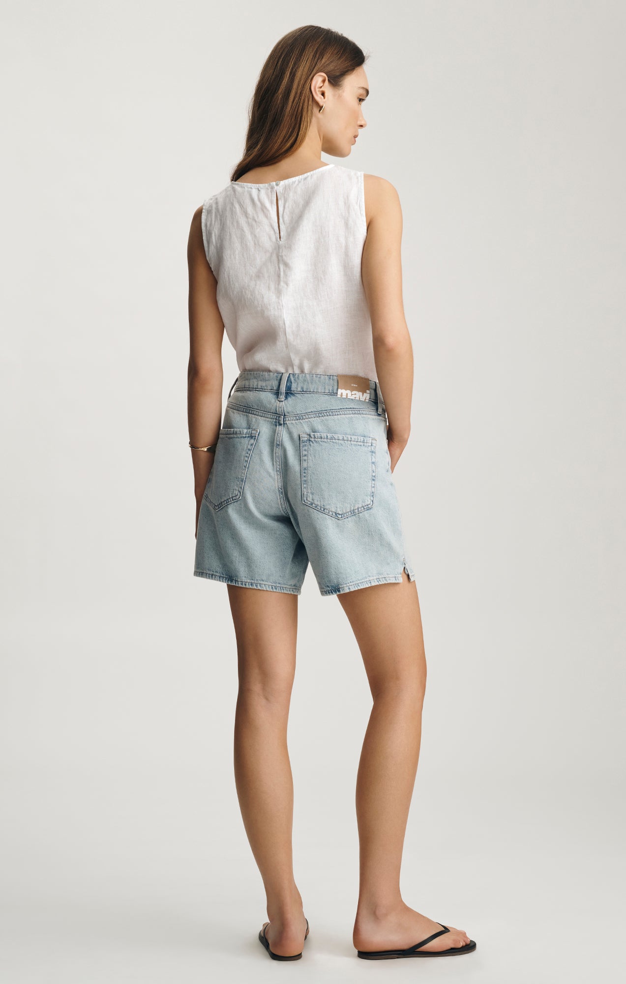 NELLA RELAXED SHORTS IN BLEACHED LINEN DENIM - Mavi Jeans