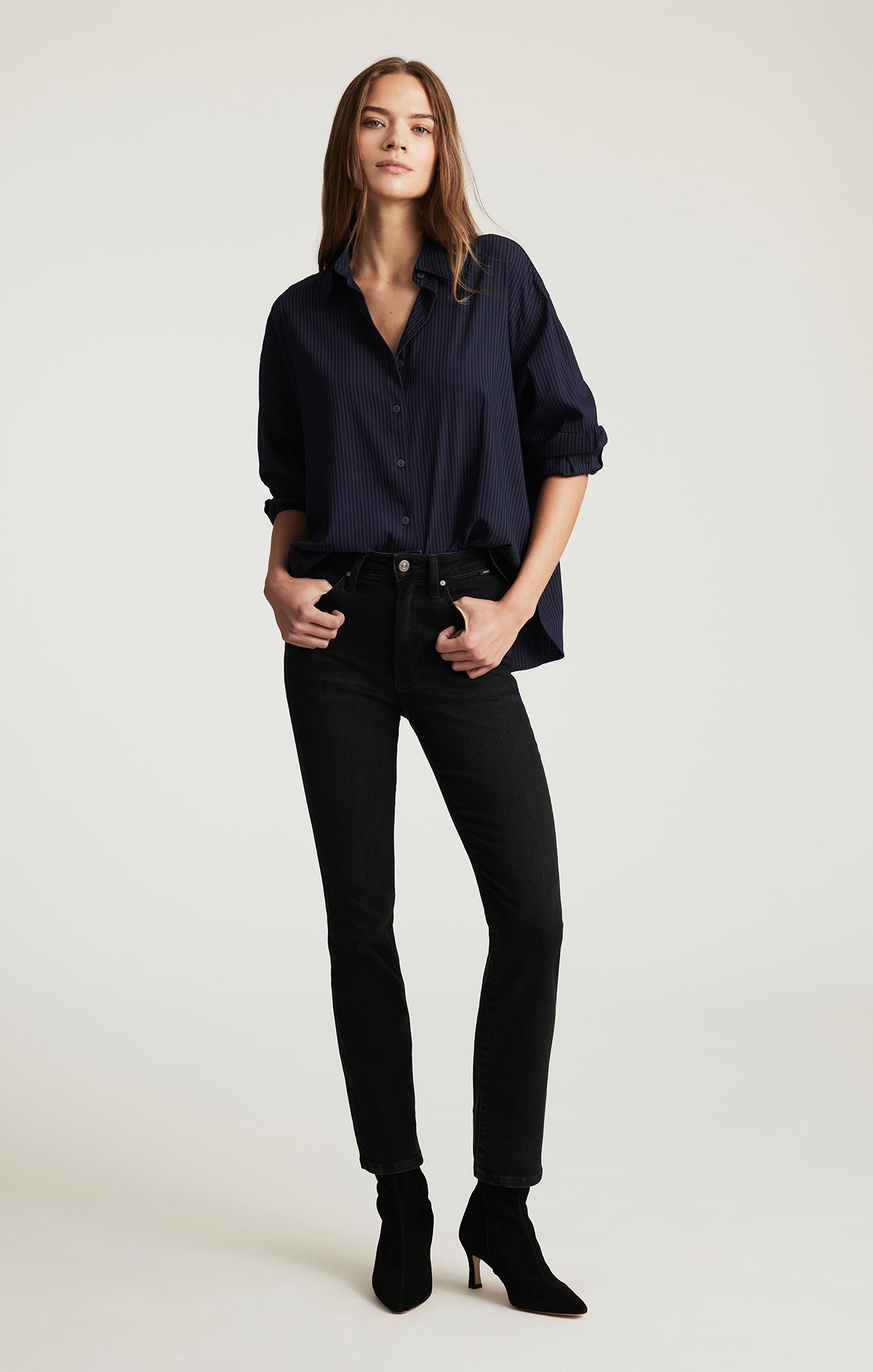 LONG SLEEVE BUTTON-UP SHIRT IN NIGHT SKY - Mavi Jeans