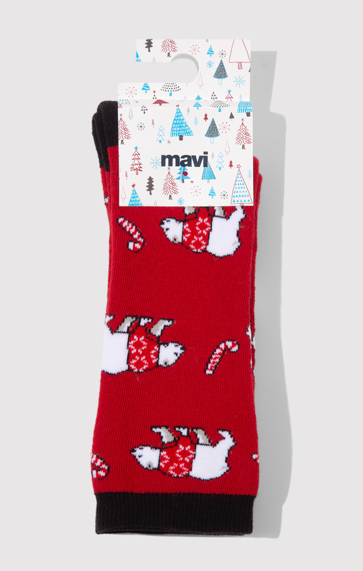 POLAR BEAR SOCKS IN TRUE RED