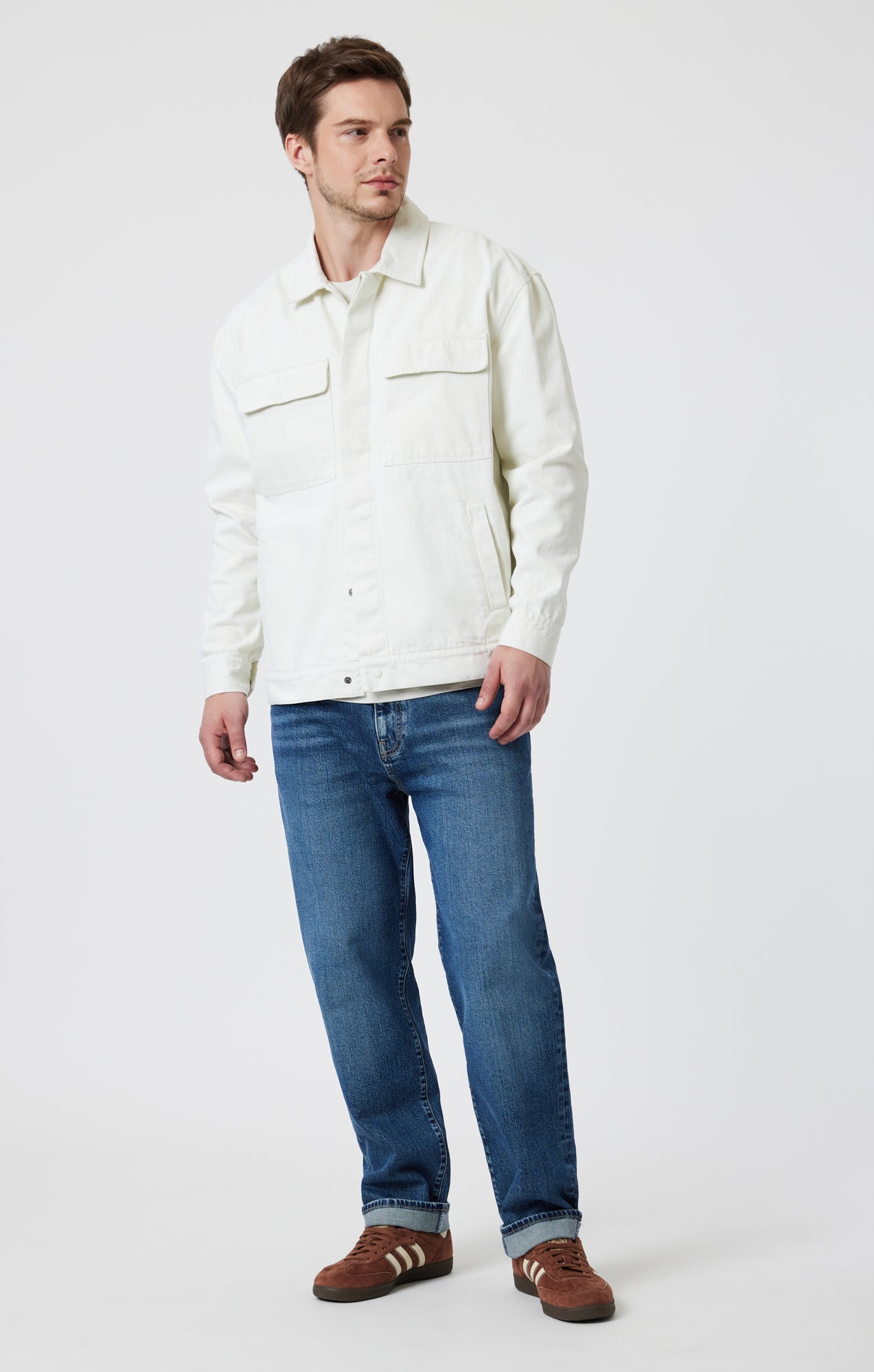 Mavi Men's Double Pocket Overshirt In Antique White