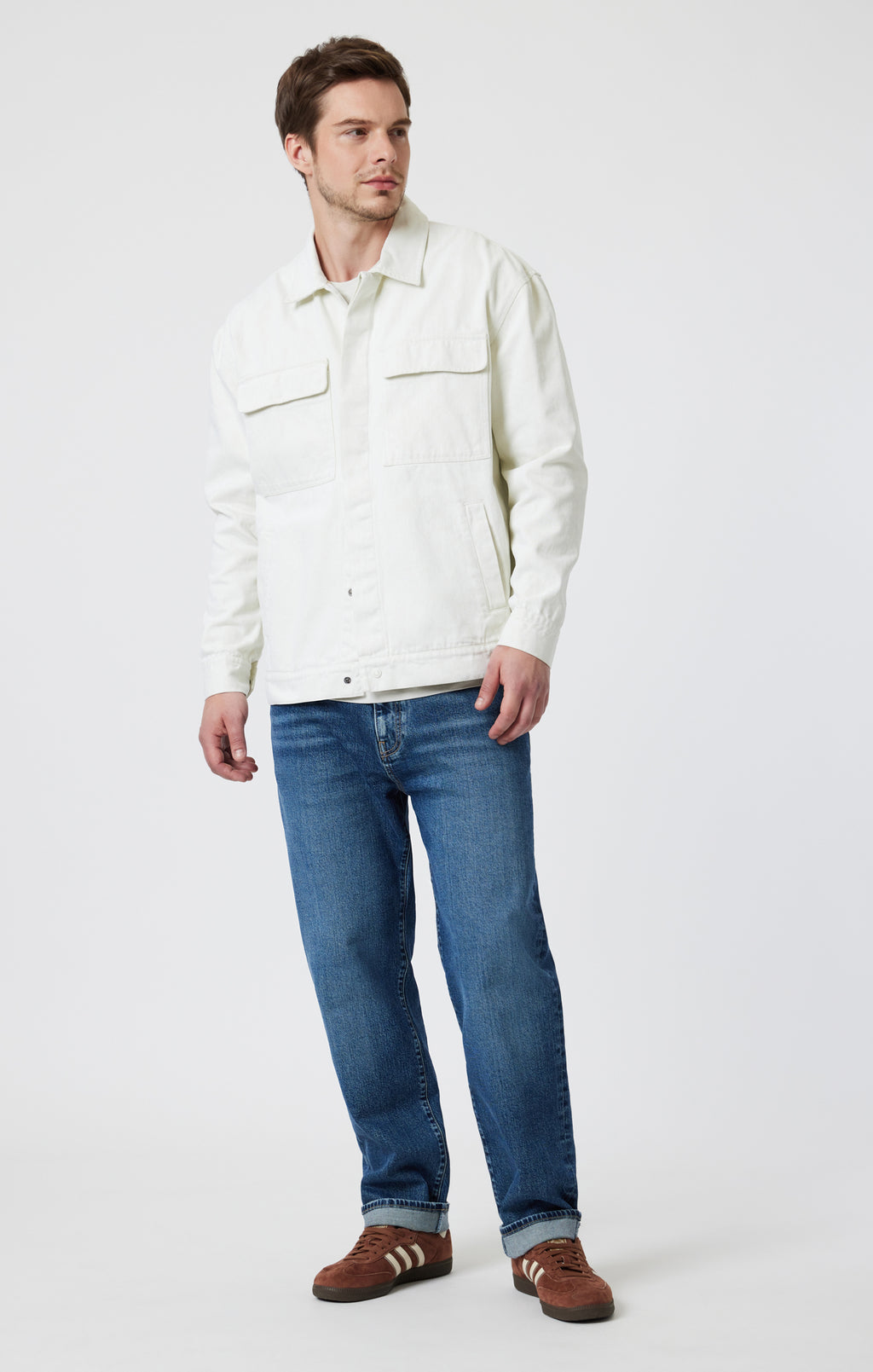 DOUBLE POCKET OVERSHIRT IN ANTIQUE WHITE - Mavi Jeans