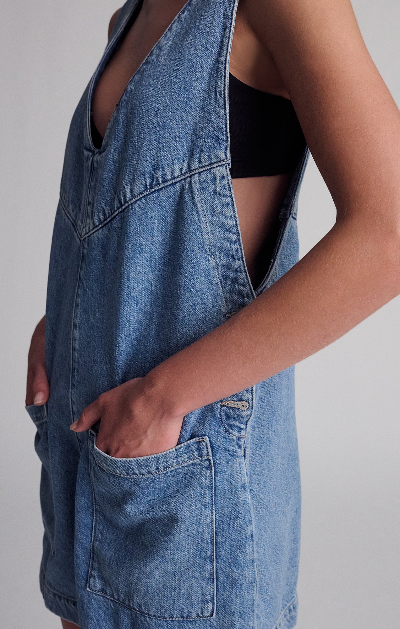REVA ROMPER IN LIGHT SHADED WELL BLUE - Mavi Jeans