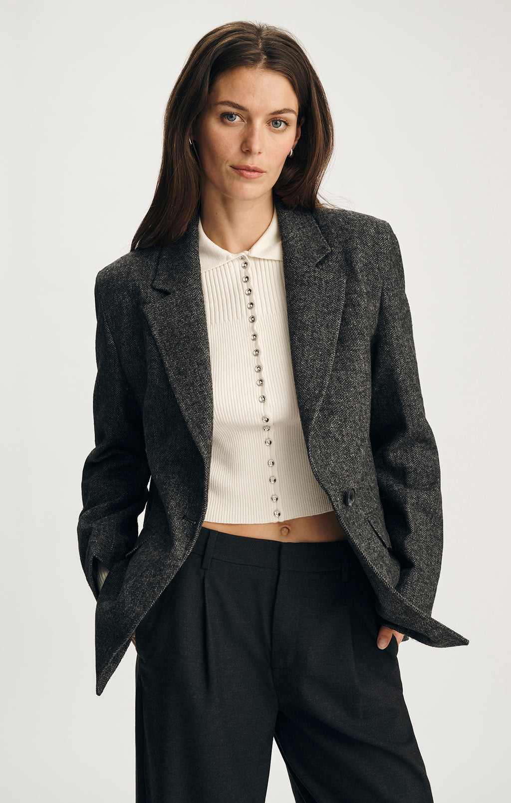 BLAZER JACKET IN ANTRASIT MELANGE