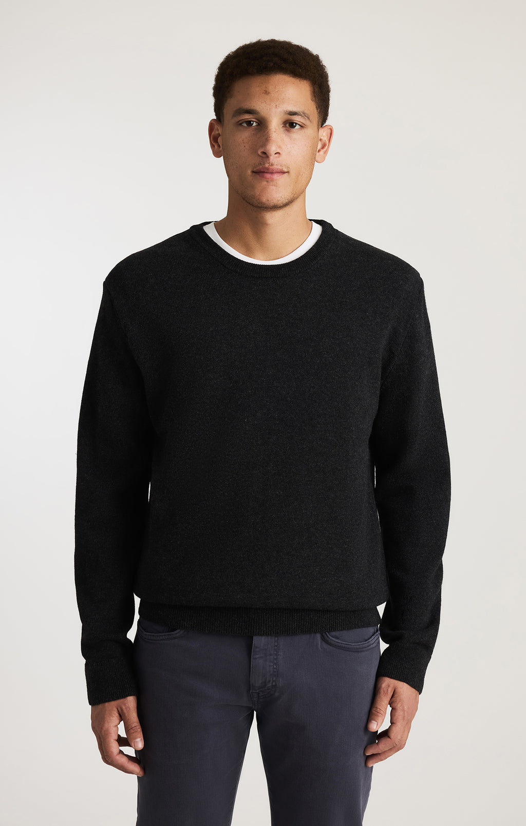 CREW NECK SWEATER IN ANTHRACITE MELANGE