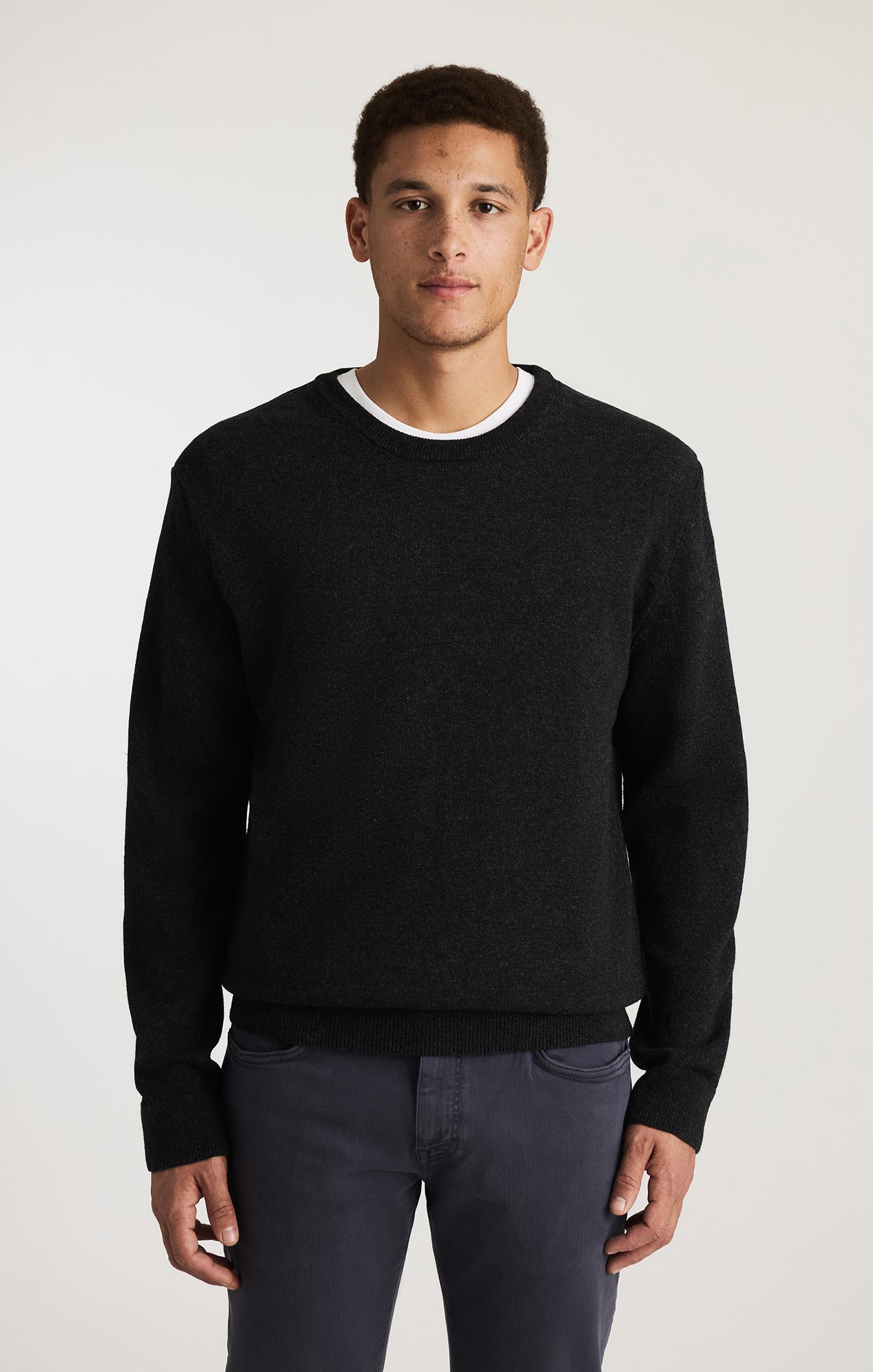 CREW NECK SWEATER IN ANTHRACITE MELANGE