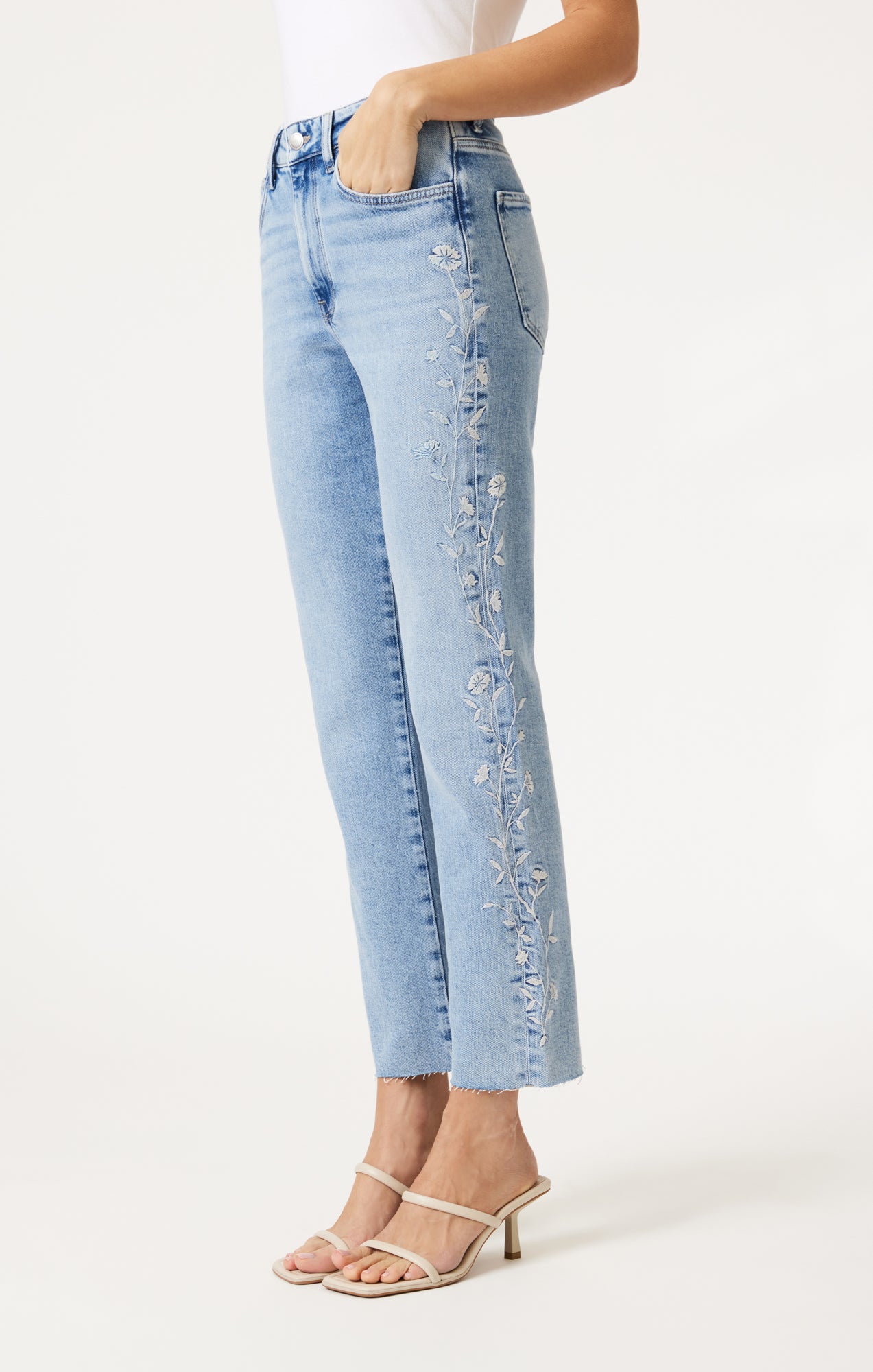 Mavi Women's New York Straight Leg In Light Blue Bloom Denim
