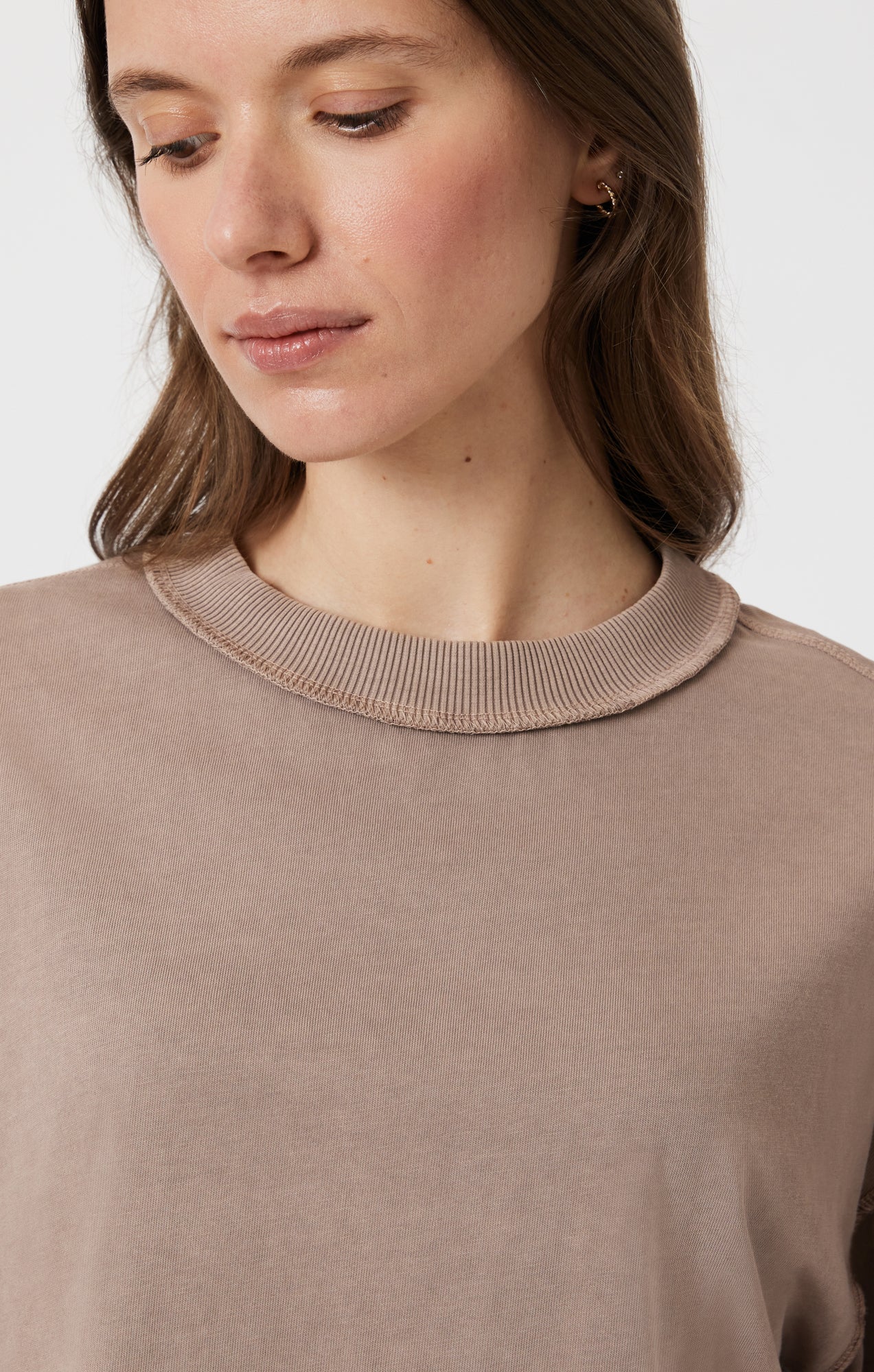 DROP SHOULDER CROPPED T-SHIRT IN MOON ROCK - Mavi Jeans