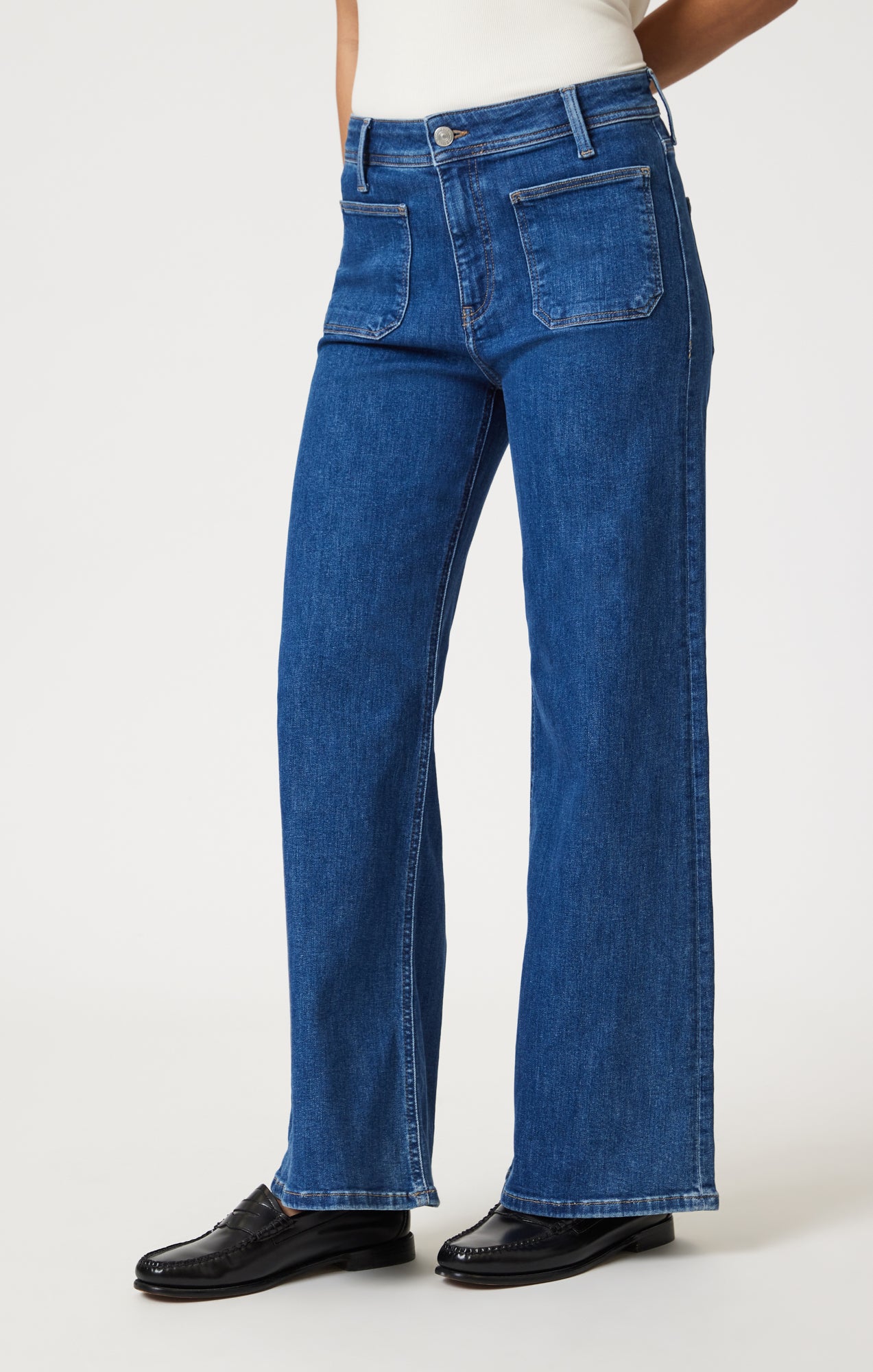 PALOMA MARINE WIDE LEG IN MID BRUSHED FLEX BLUE - Mavi Jeans